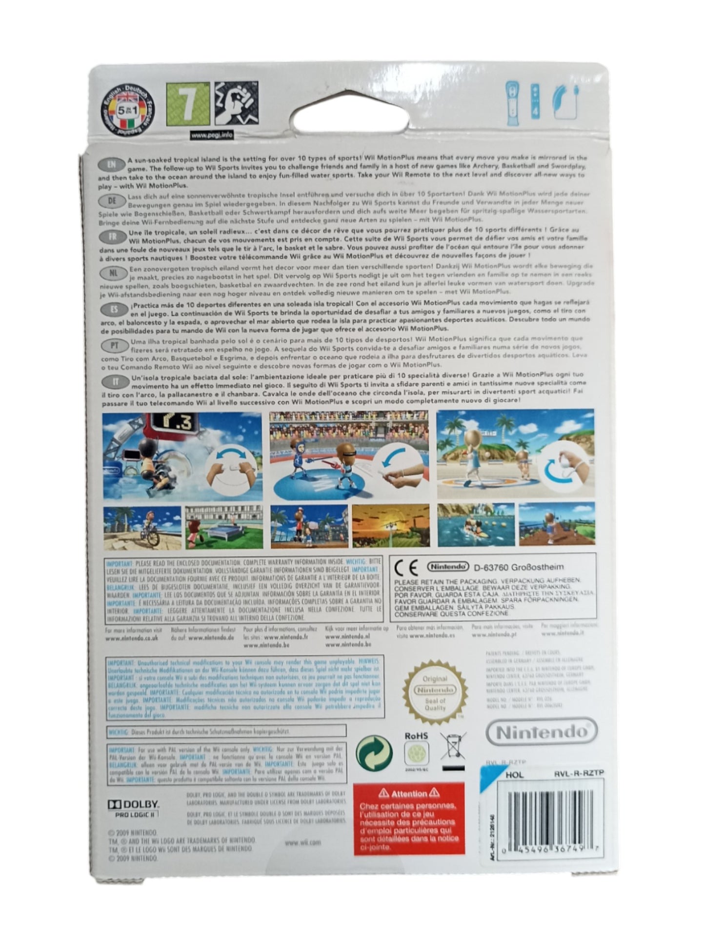 Wii Sports Resort – Nintendo Wii (Complet, avec boîte, sans Nunchuk)