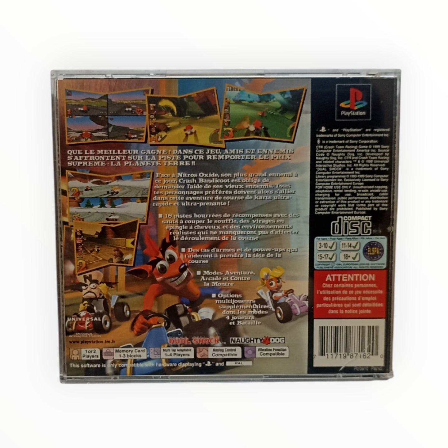 Crash Team Racing (CTR) – PlayStation 1 – Complet avec notice
