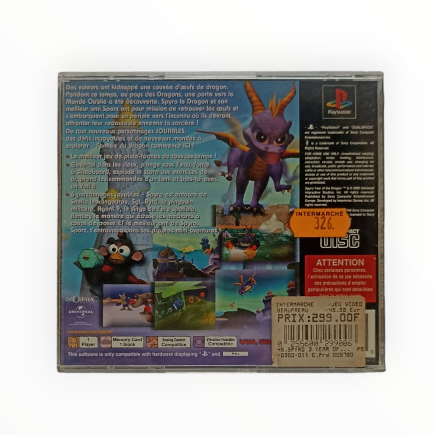 Spyro: Year of the Dragon – PlayStation 1 – Complet