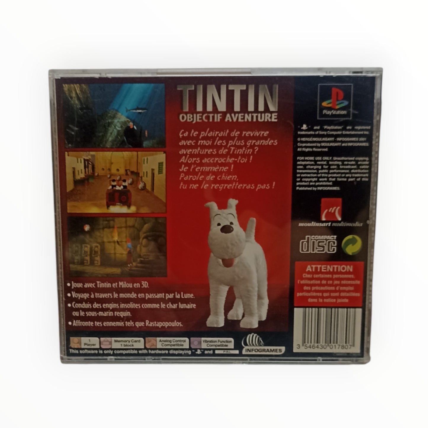Tintin : Objectif Aventure – PlayStation 1 – Complet