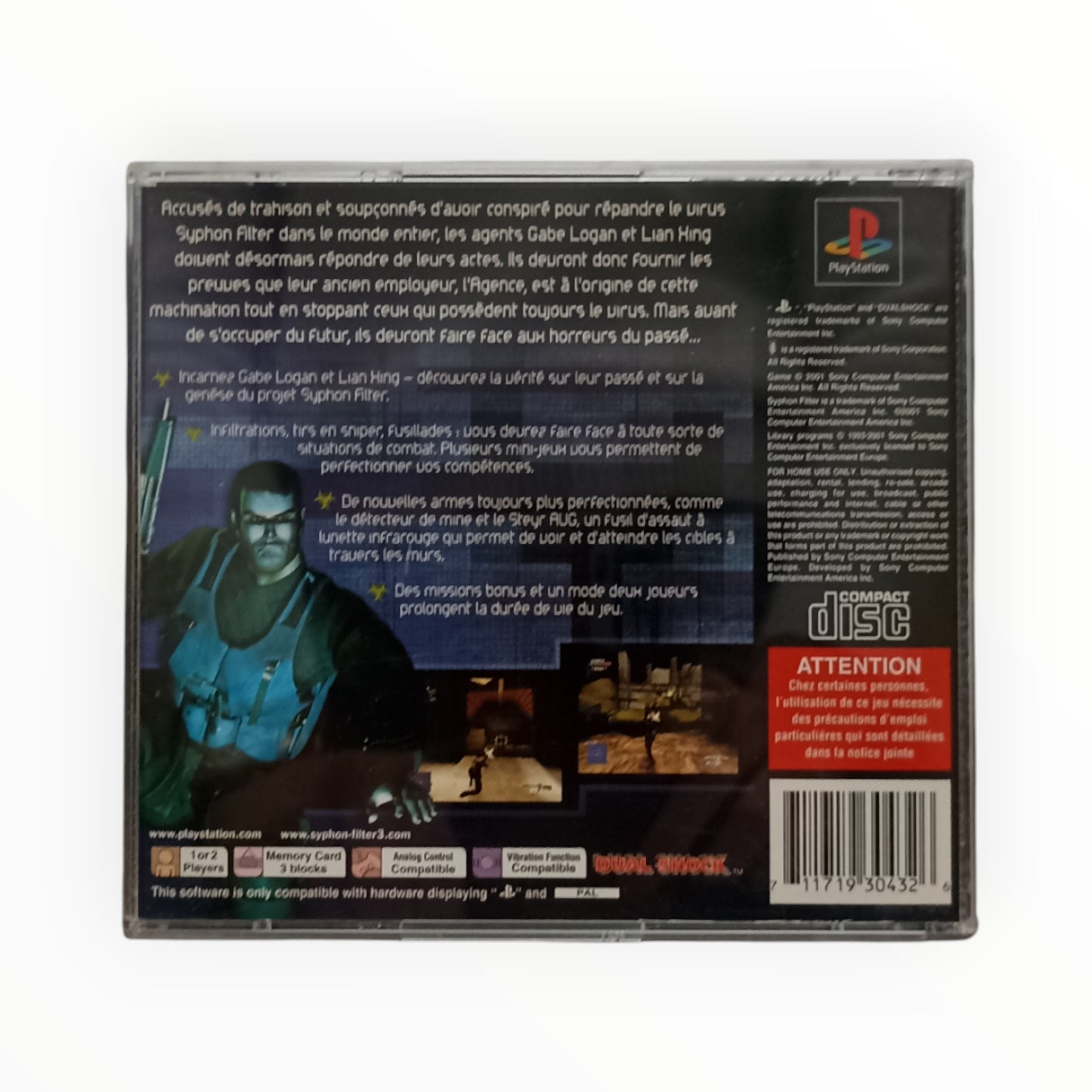 Syphon Filter 3 – PlayStation 1 (sans notice)