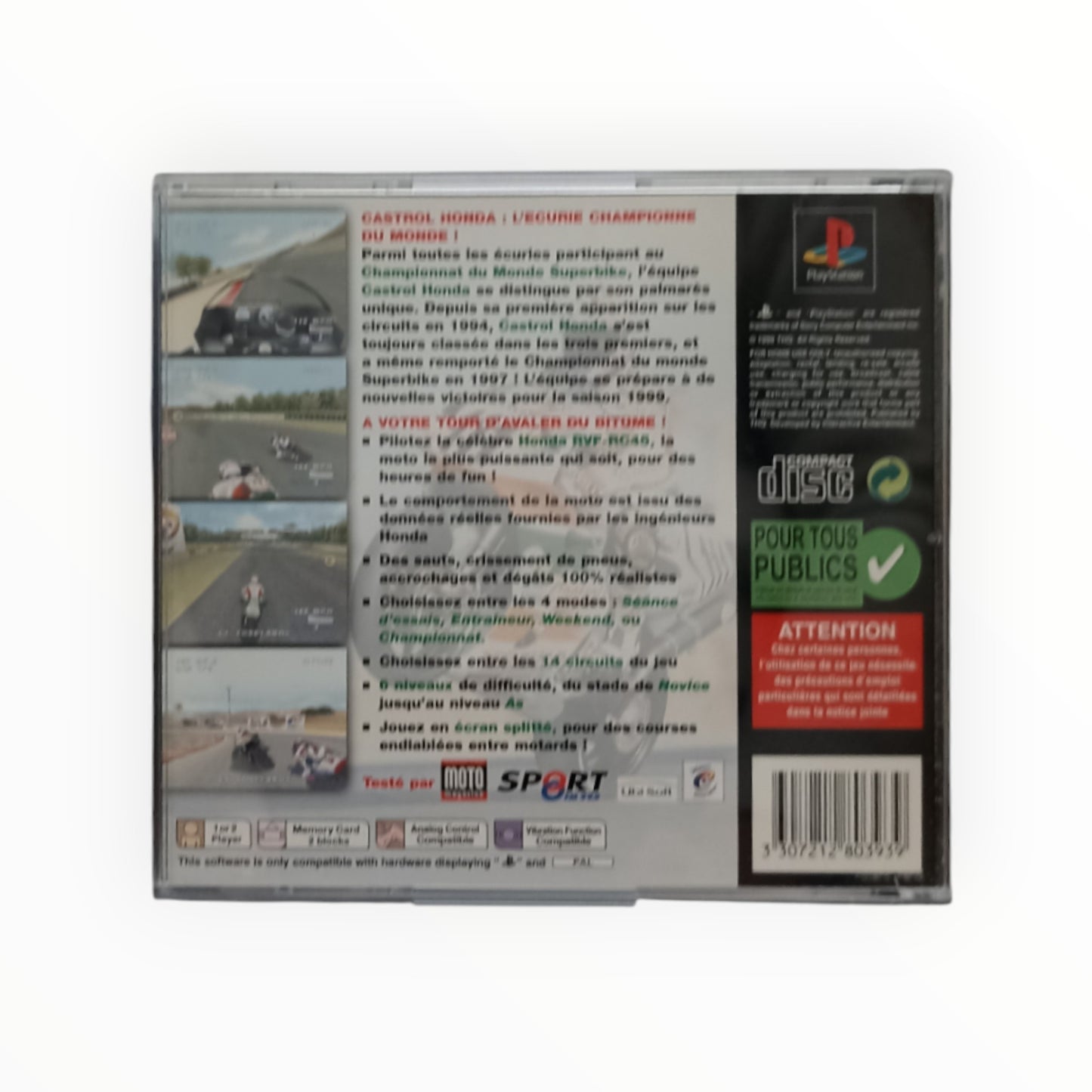 Castrol Honda Superbike Racing – PlayStation 1 (complet)