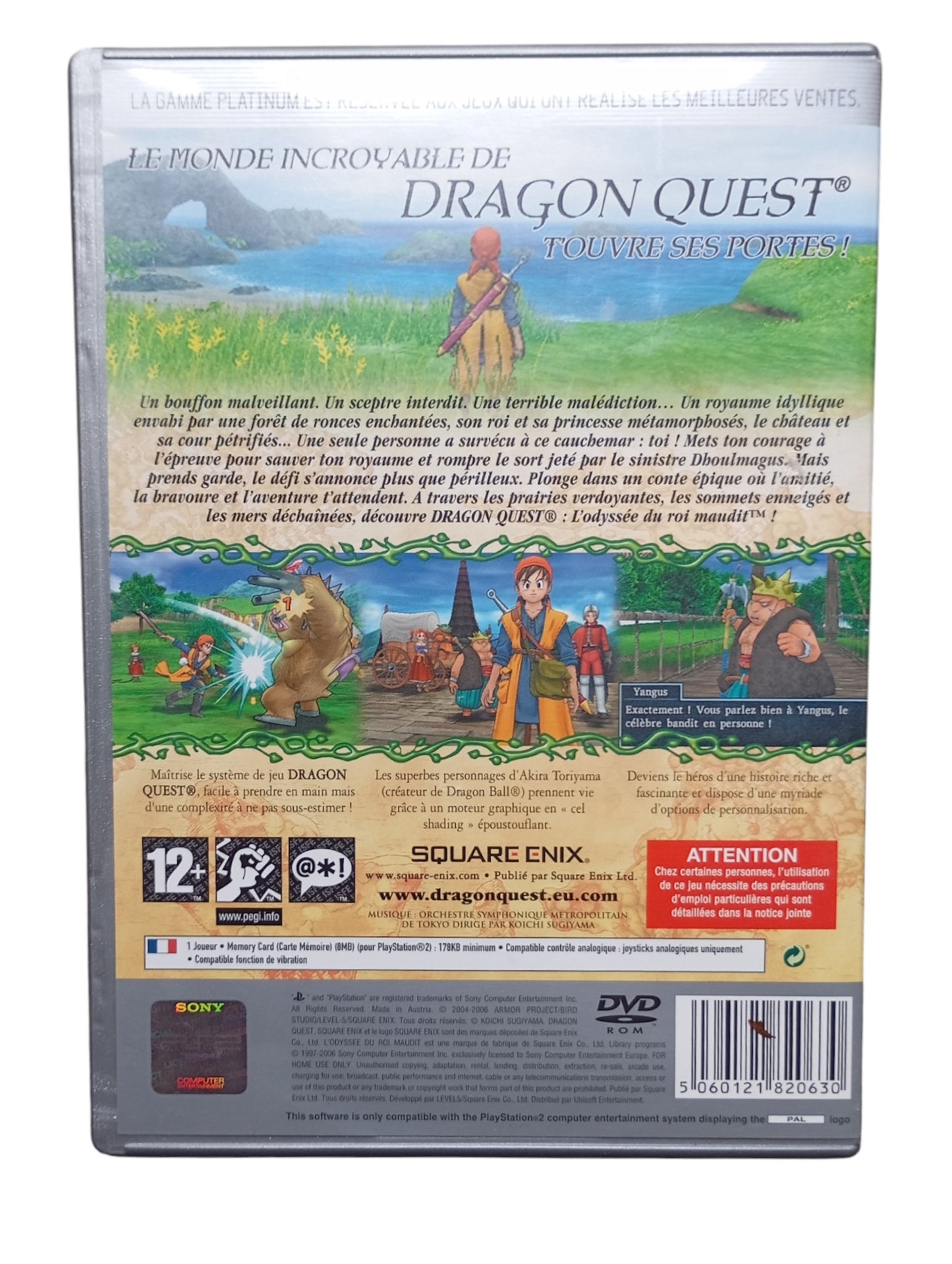 Dragon Quest : L'Odyssée du Roi Maudit Playstation 2 (PS2) Version Platinium