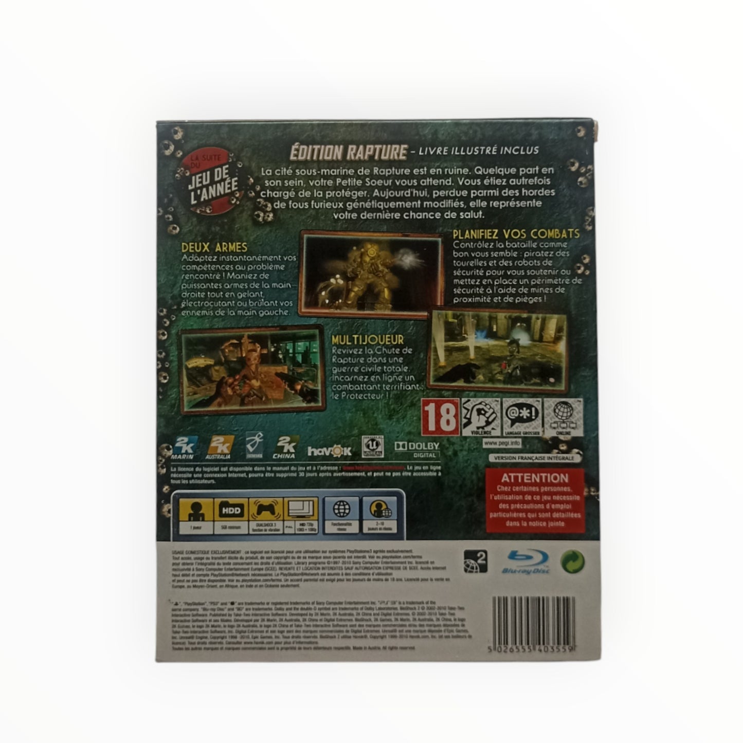 BioShock 2 – Édition Rapture – PlayStation 3 (PS3) – Complet