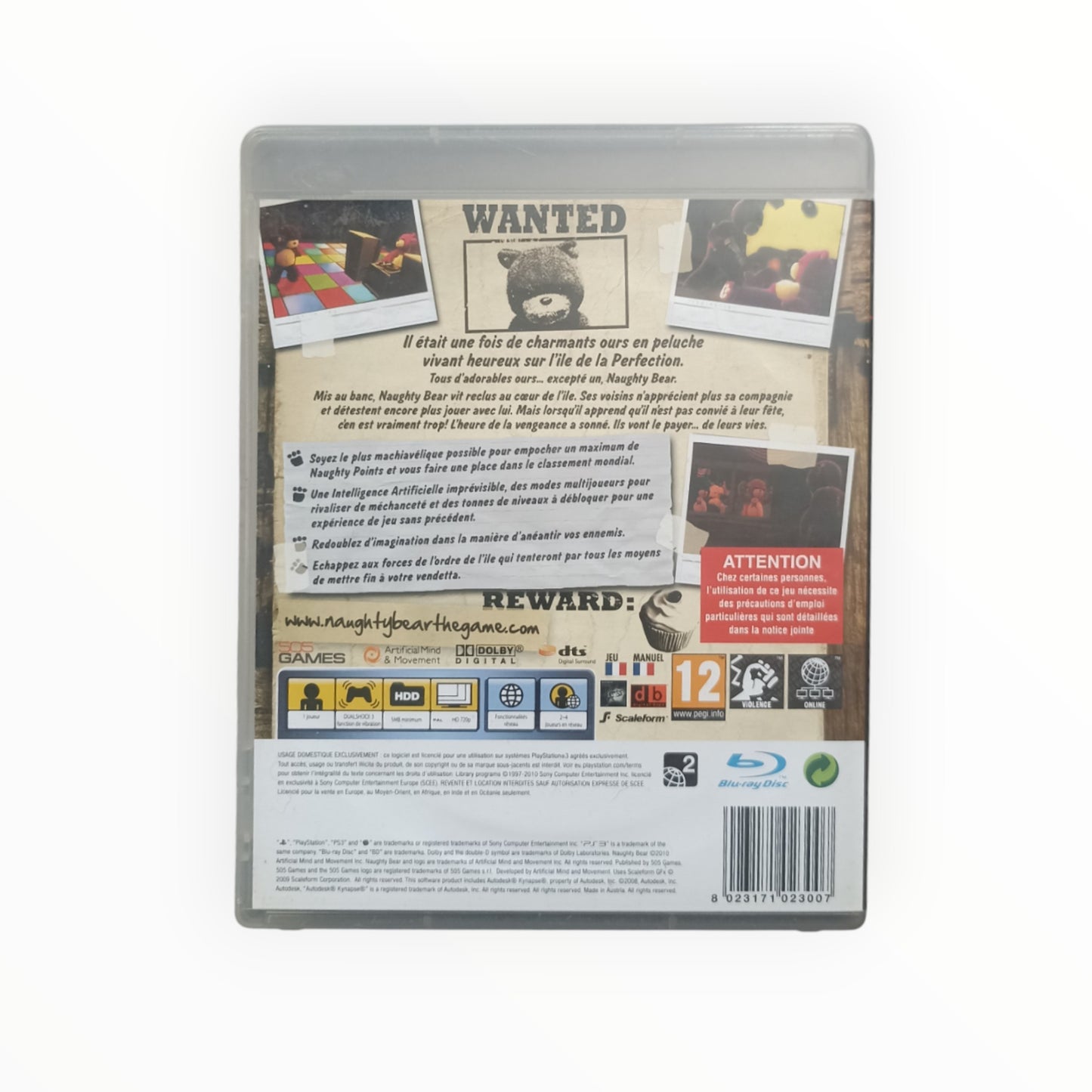 Naughty Bear Playstation 3 (PS3)