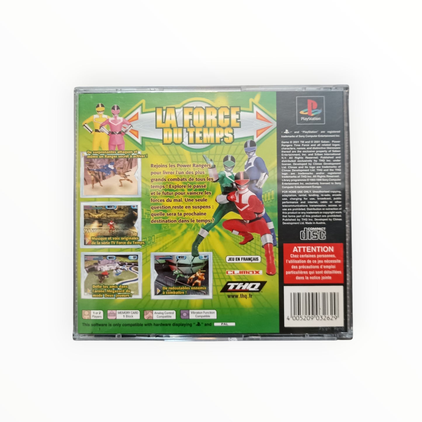 POWER RANGERS LA FORCE DU TEMPS playstation 1 (PS1)