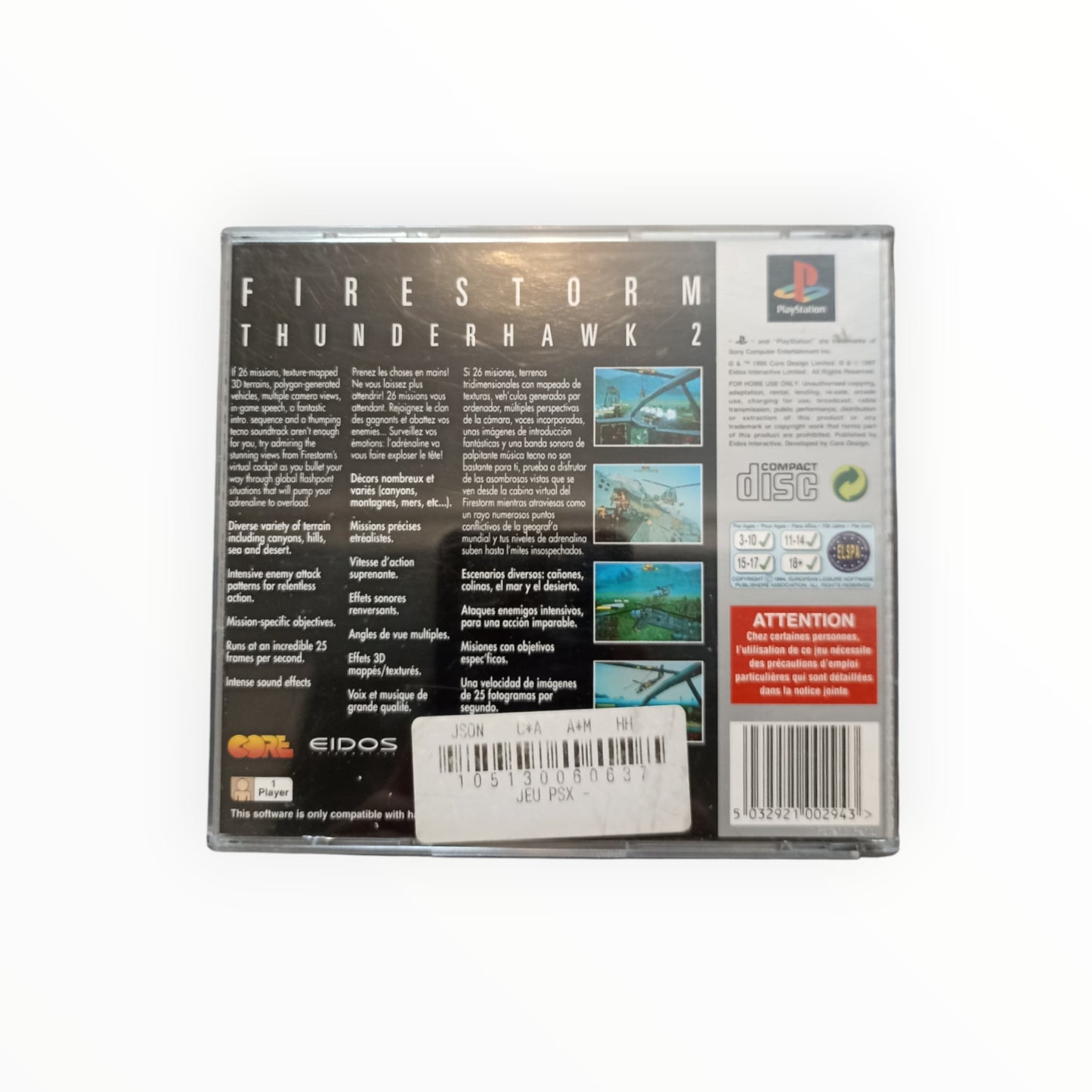FIRESTORM THUNDERHAWK 2 platinium playstation 1 (PS1)