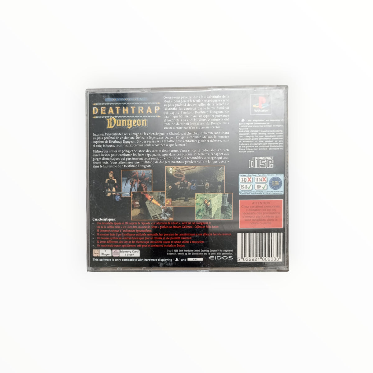 DEATHTRAP DUNGEON playstation 1 (PS1)