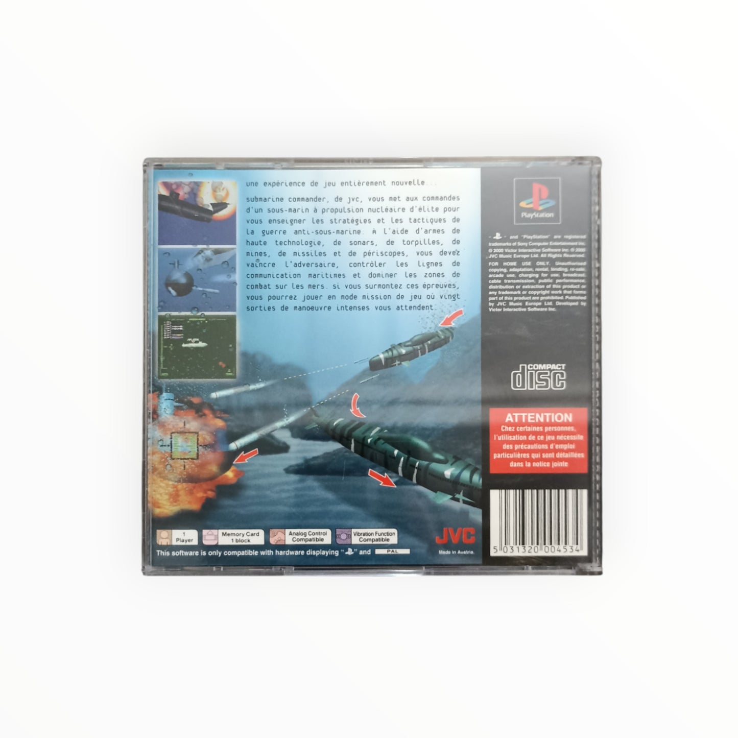 SUBMARINE COMMANDER playstation 1 (PS1)