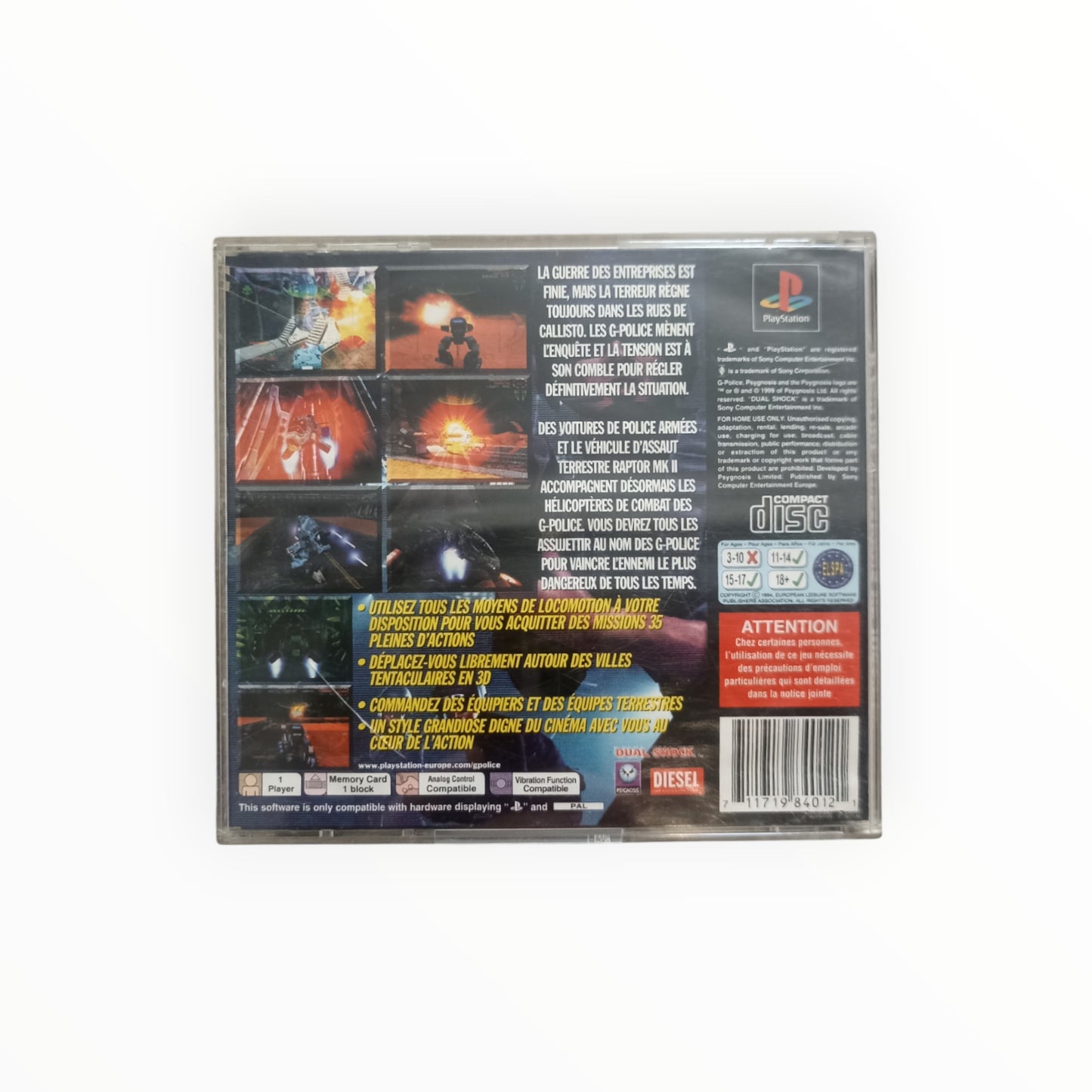 G-POLICE WAEPONS OF JUSTICE playstation 1 (PS1)