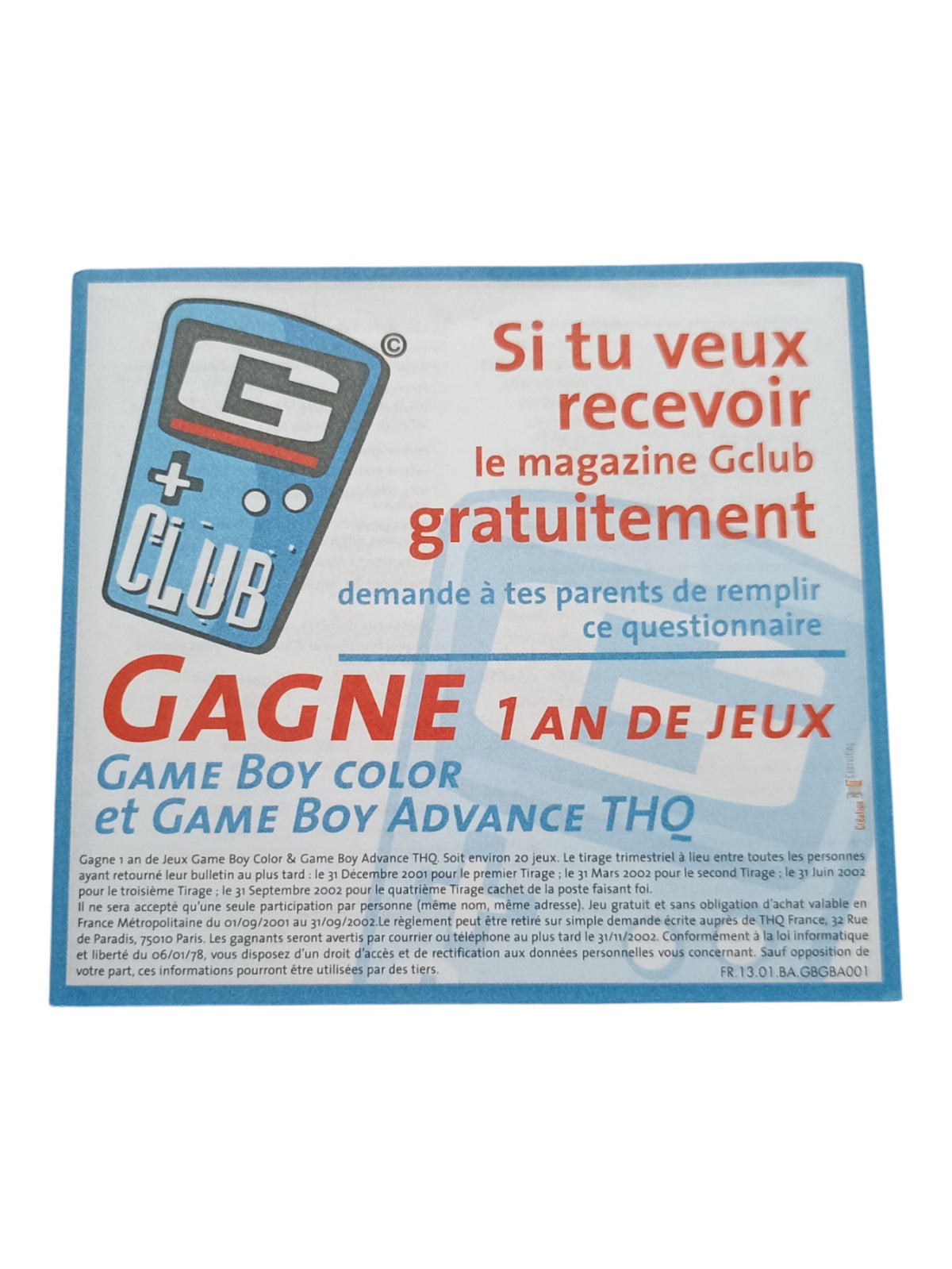 tetris world Game Boy Advance (GBA) FRA Complet