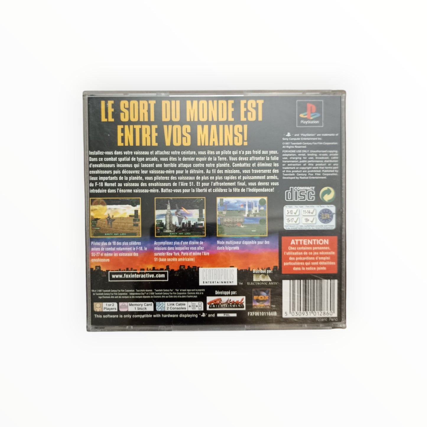 INDEPENDENCE DAY playstation 1 (PS1)