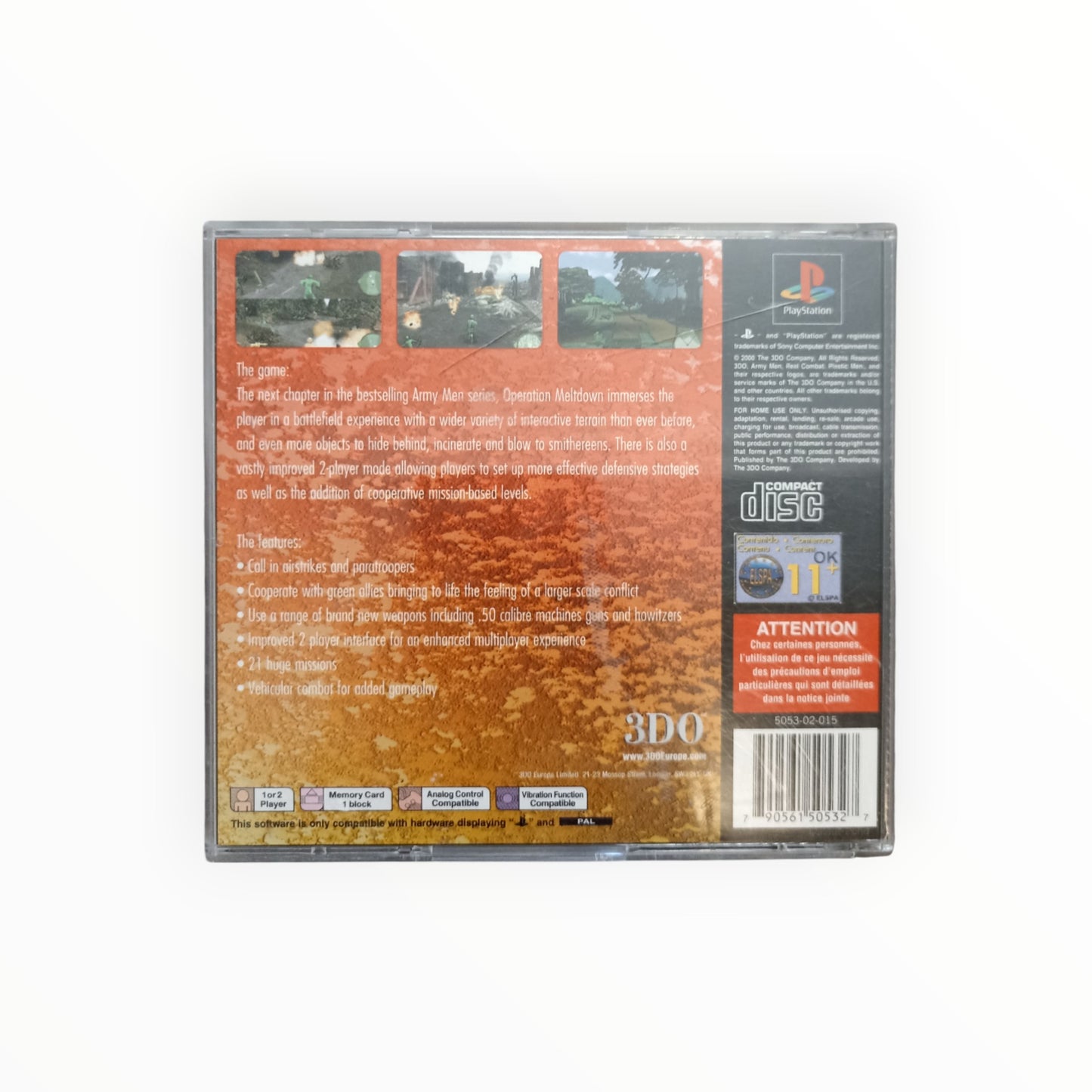 ARMY MEN OPERATION MELTDOWN playstation 1 (PS1)