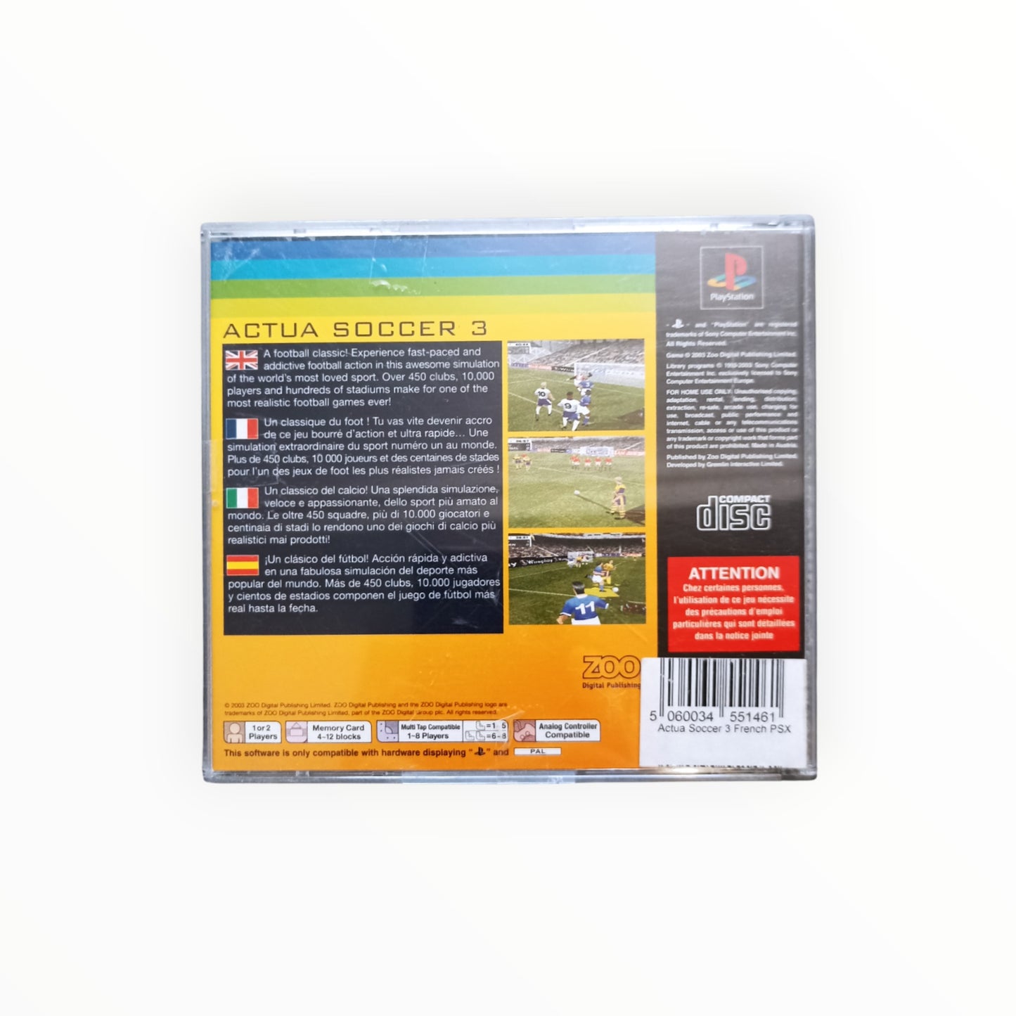 ACTUA SOCCER 3 playstation 1 (PS1)