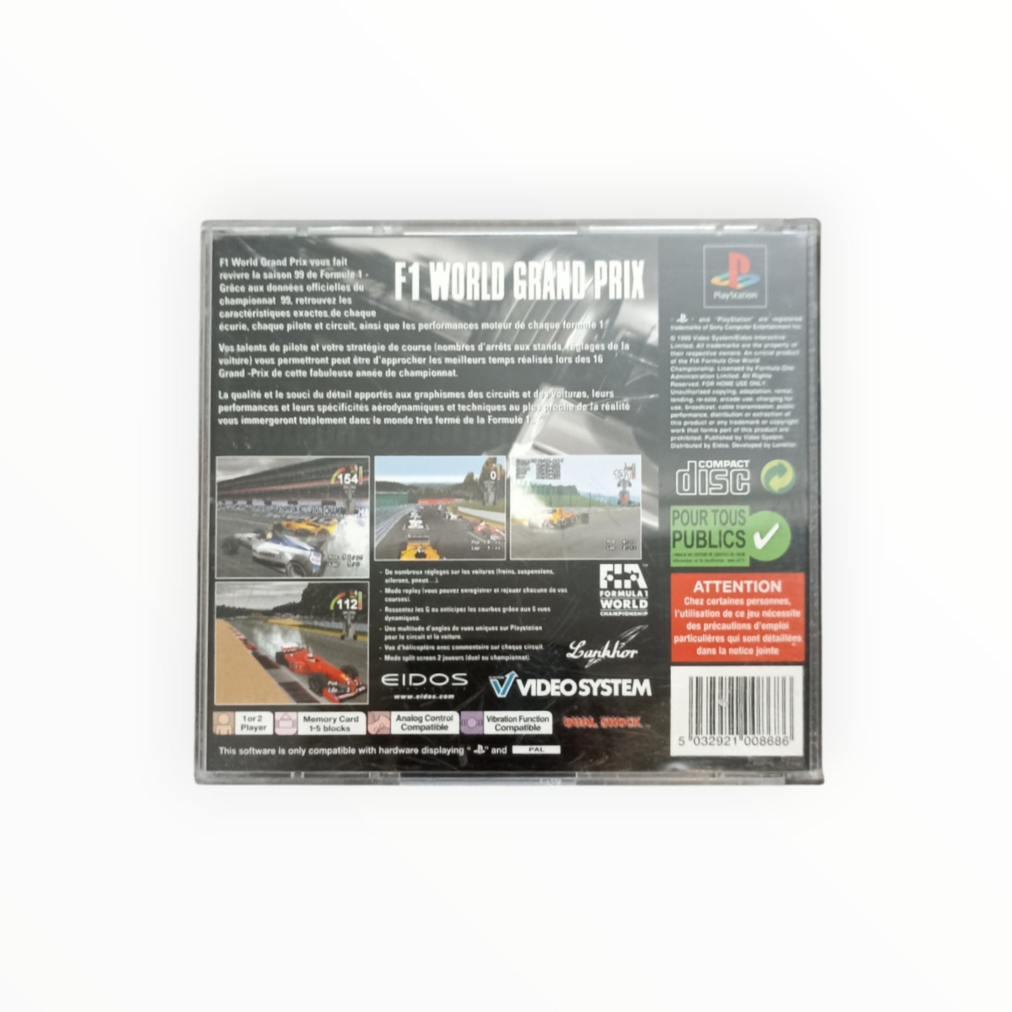 F1 WORLD GRAND PRIX playstation 1 (PS1)