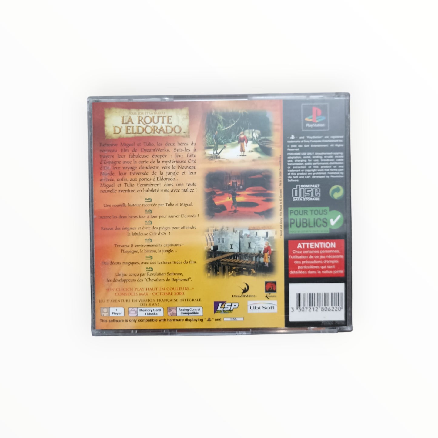 POUR L’OR ET LA GLOIRE LA ROUTE D’ELDORADO playstation 1 (PS1)