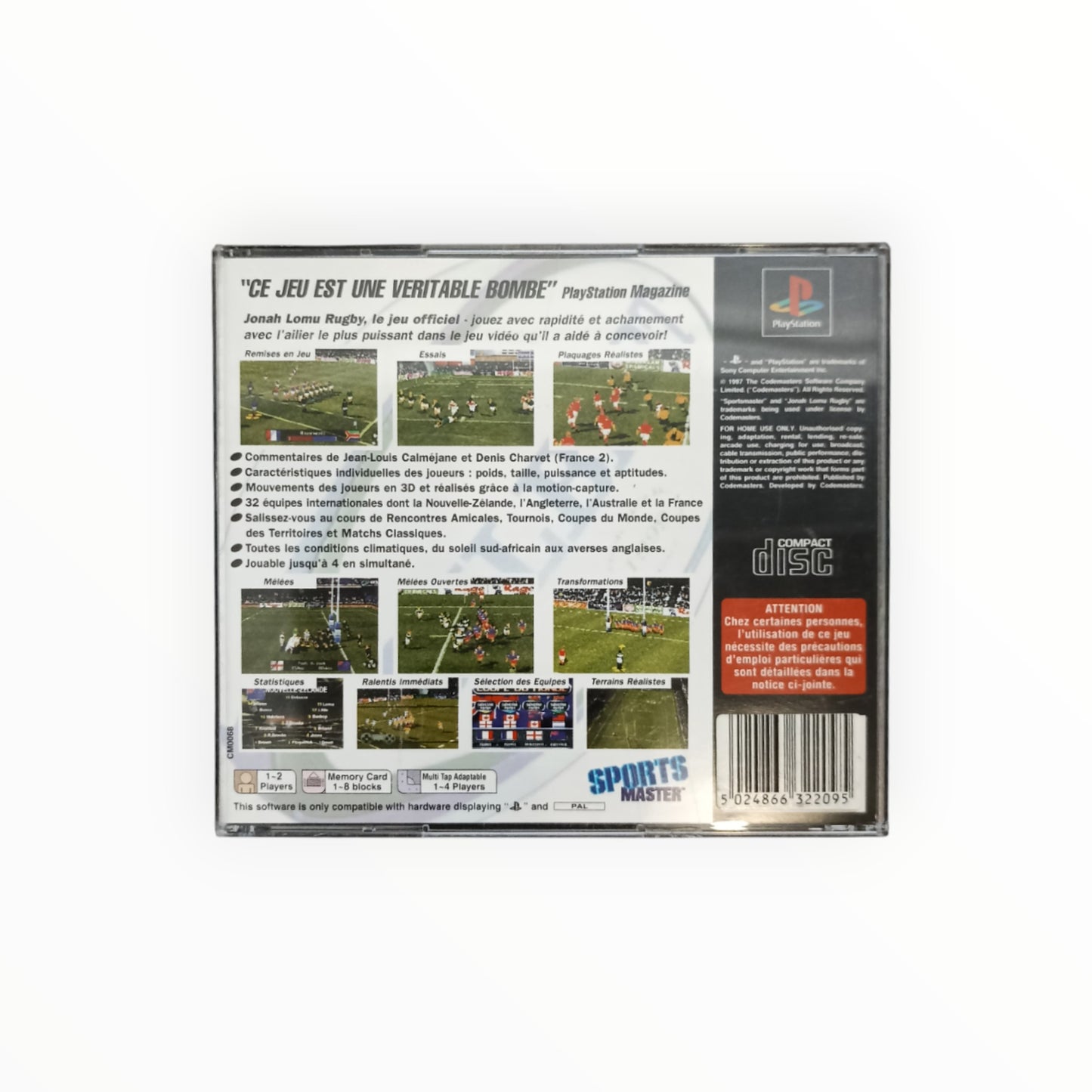 JONAH LOMU RUGBY playstation 1 (PS1)