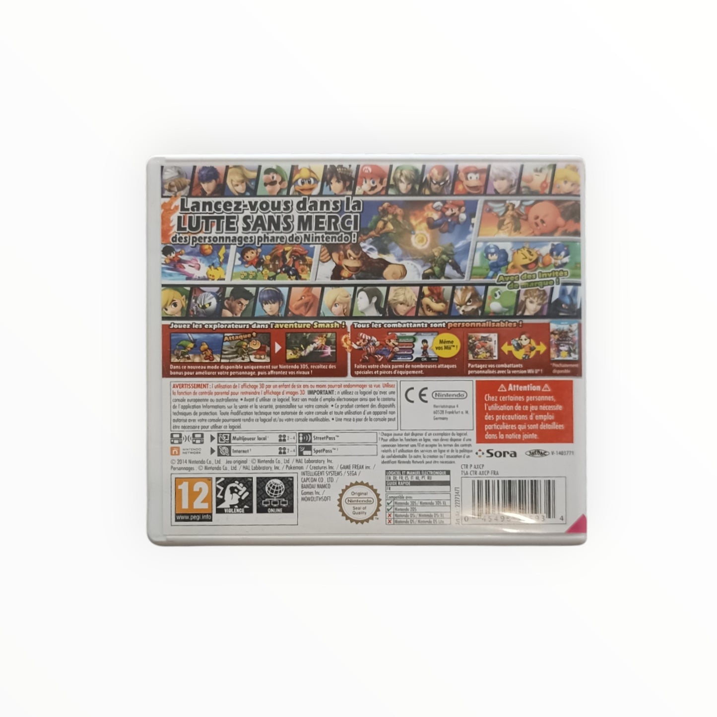 SUPER SMASH BROS Nintendo 3DS boite seule
