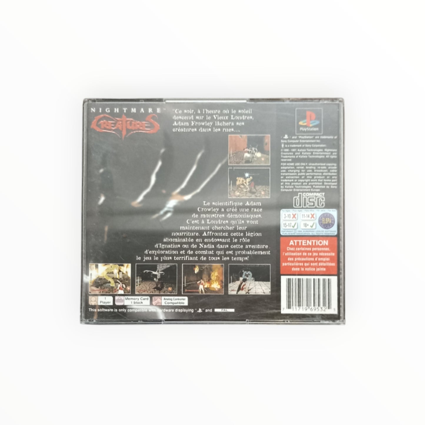 NIGHTMARE CREATURES playstation 1 (PS1)