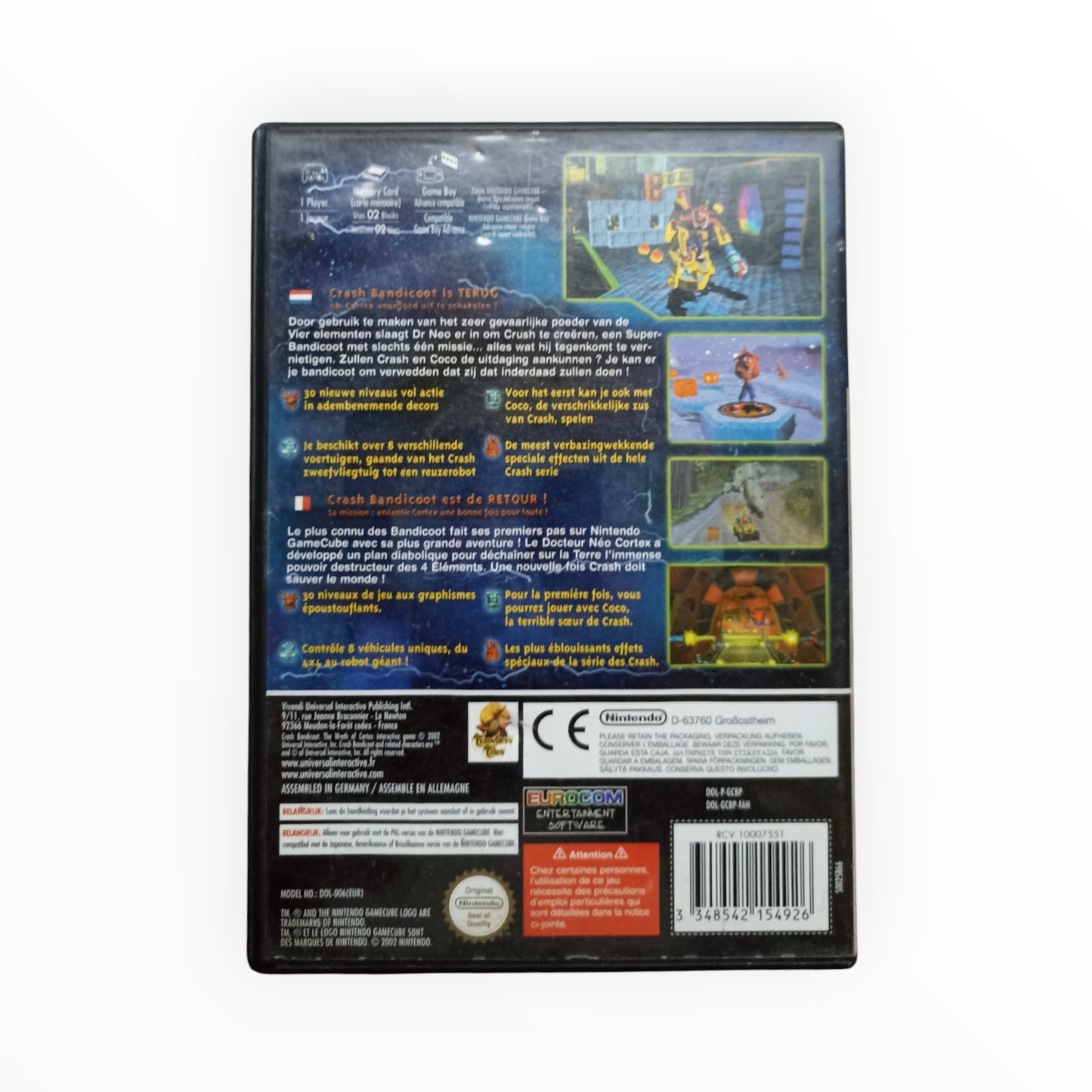 CRASH BANDICOOT GameCube Version FRA/HOE