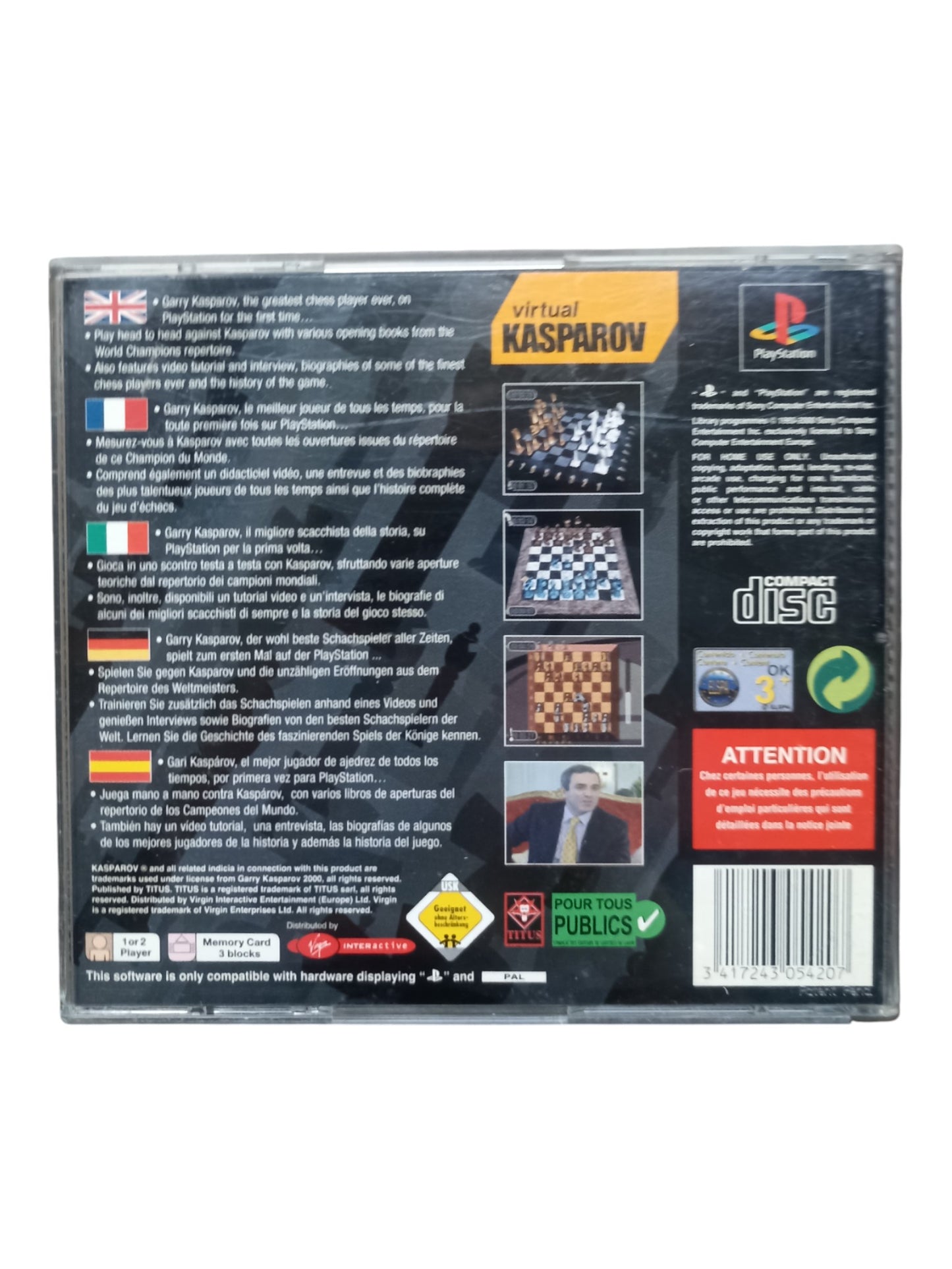 Virtual Kasparov Playstation 1 (PS1)