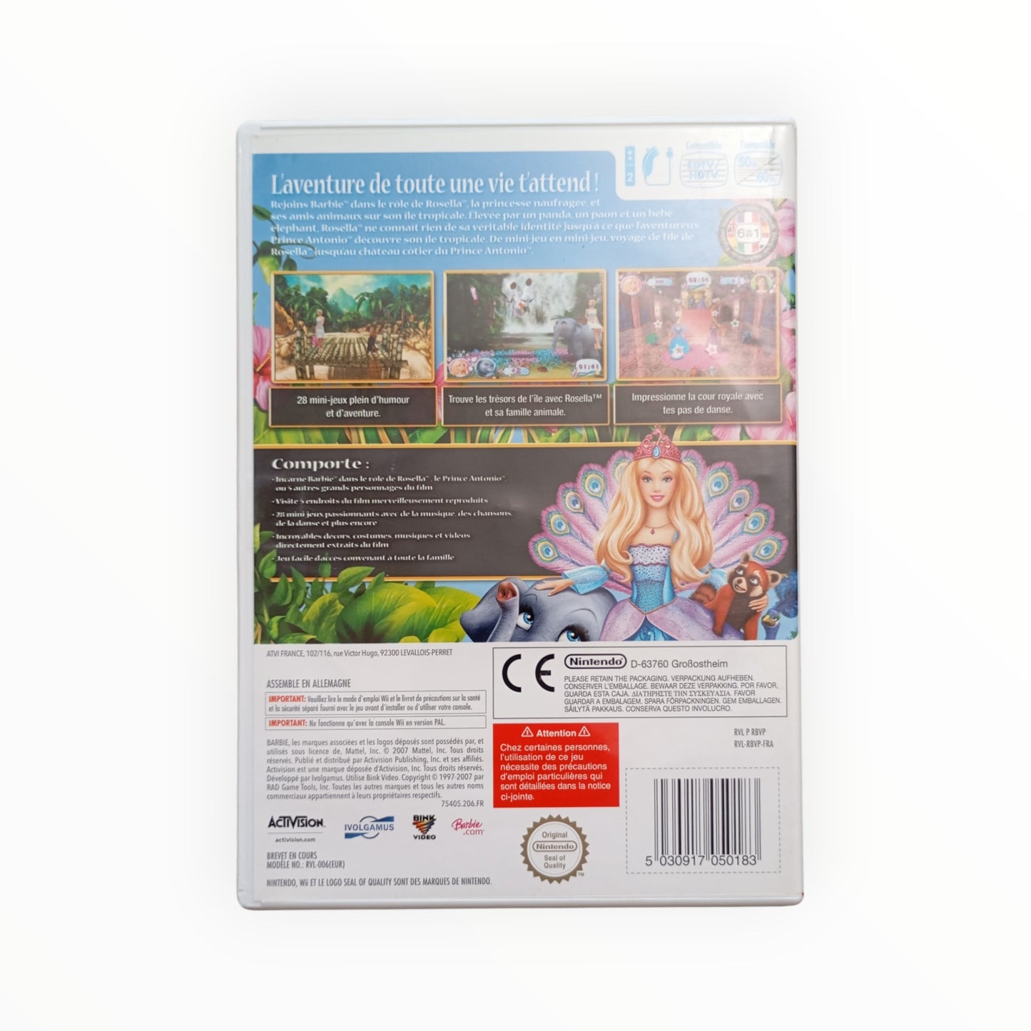 BARBIE PRINCESSE DE L'ILE MERVEILLEUSE nintendo wii