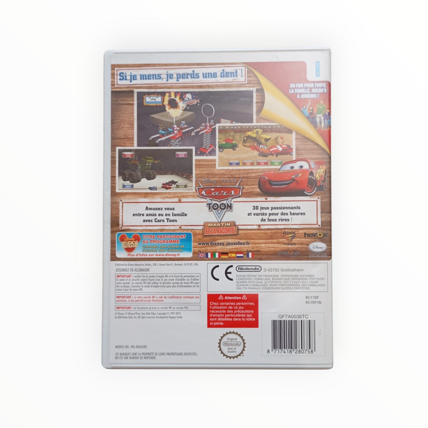 CARS TOON nintendo wii