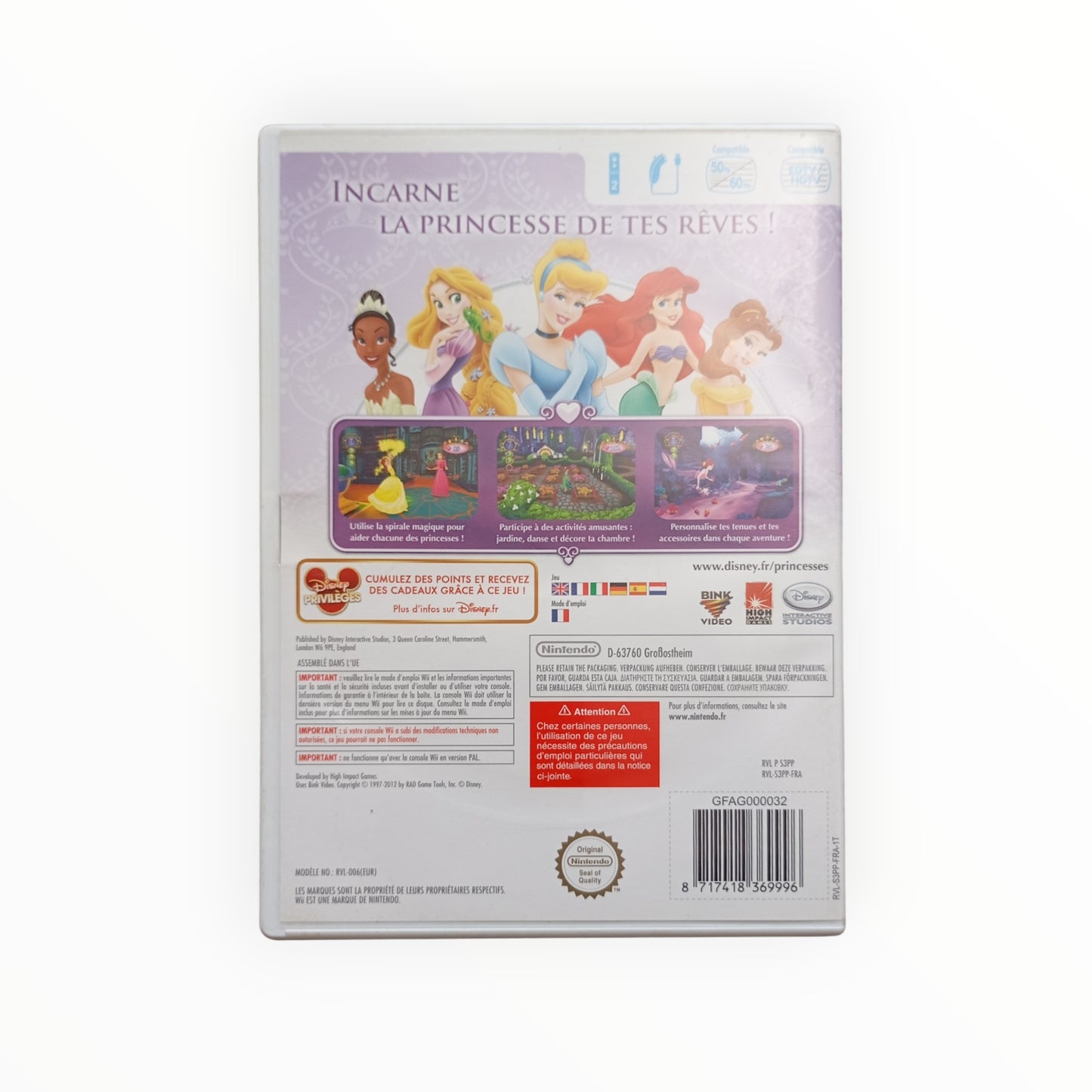 DISNEY PRINCESSE nintendo wii