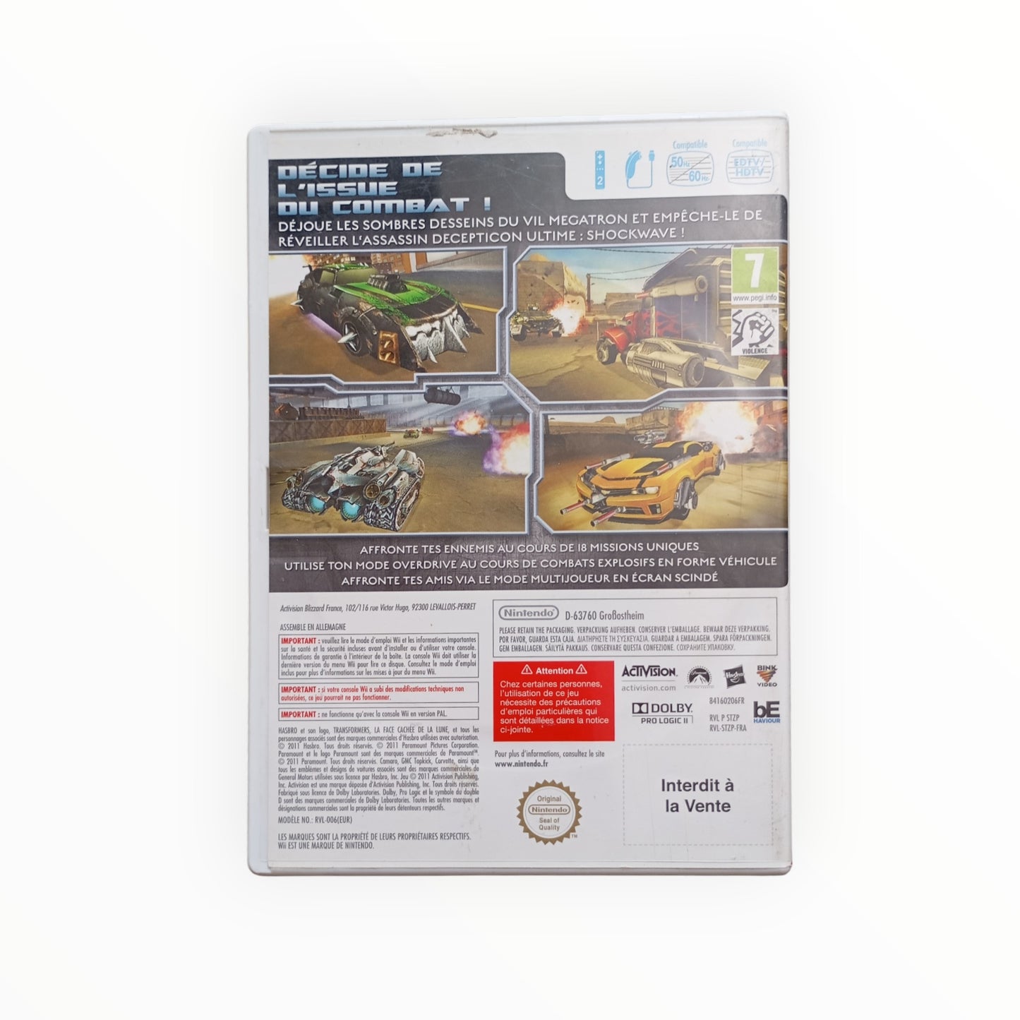 TRANSFORMERS 3 nintendo wii