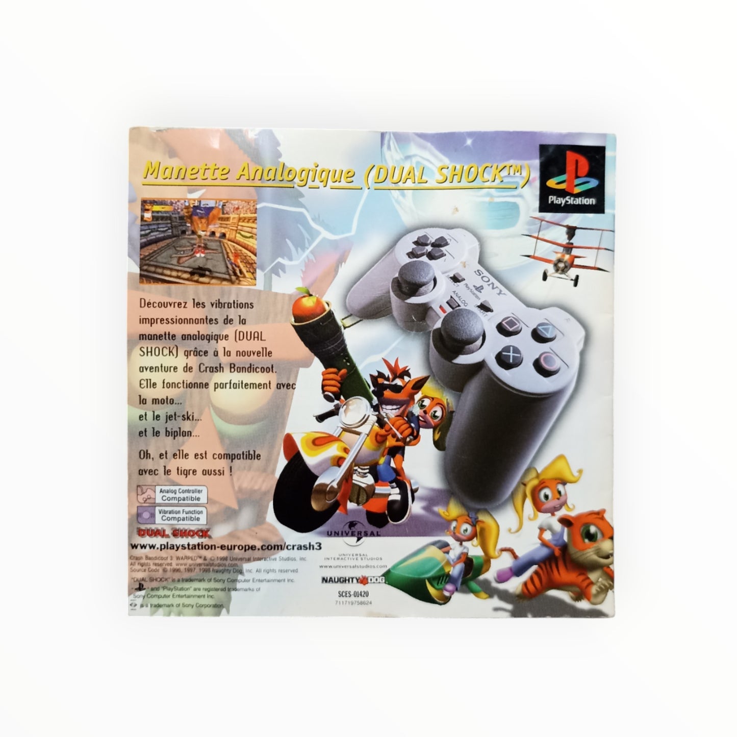 NOTICE CRASH BANDICOOT WARPED playstation 1 (PS1)