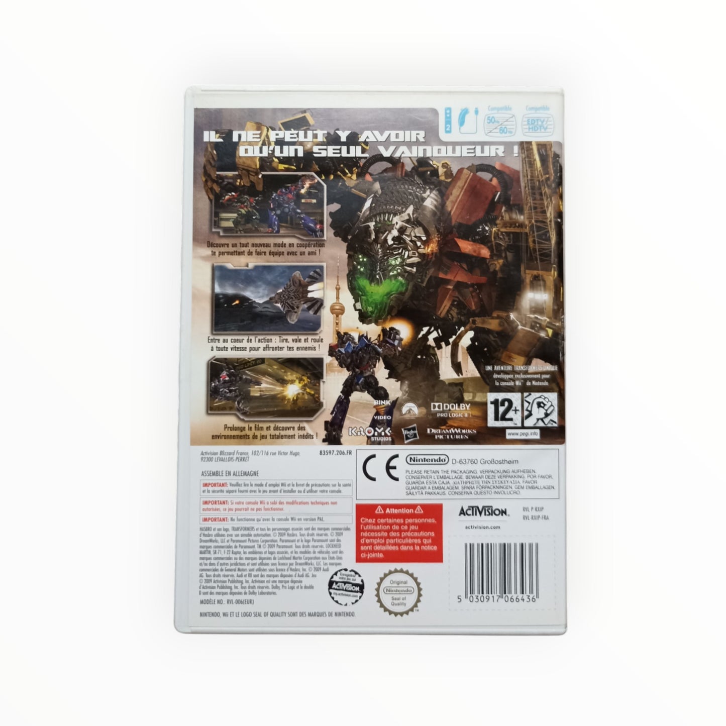 TRANSFORMERS LA REVANCHE nintendo wii