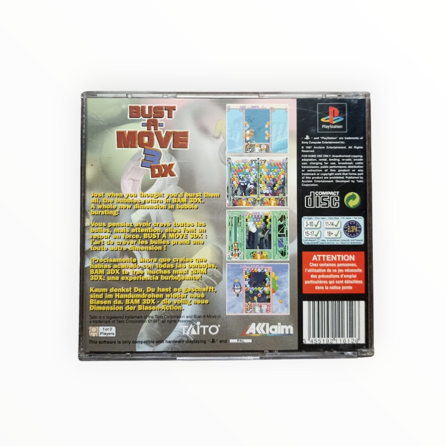 Bust a move 3DX playstation 1 (PS1)