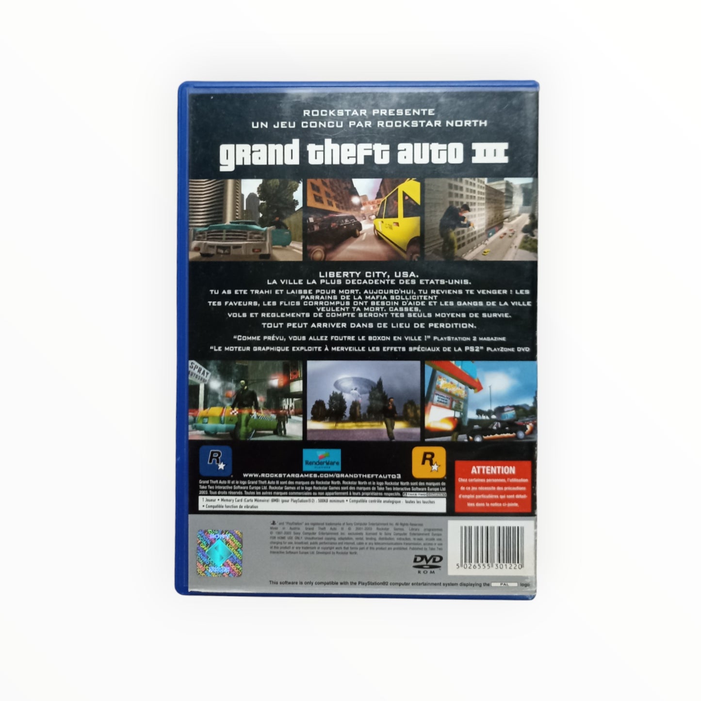 GTA 3 playstation 2 (PS2) Version platinium