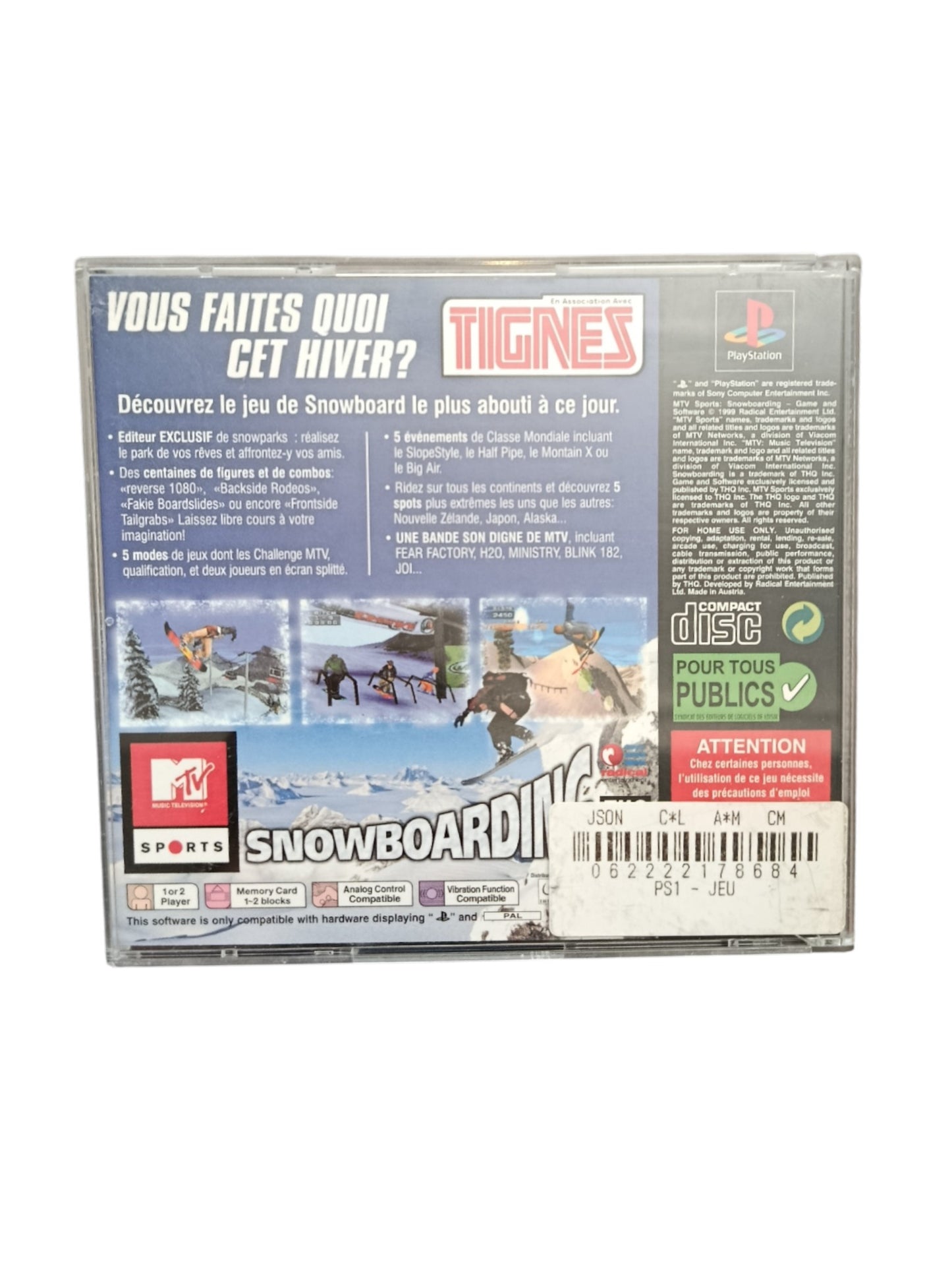MTV SPORTS SNOWBOARDING Playstation 1 (PS1)
