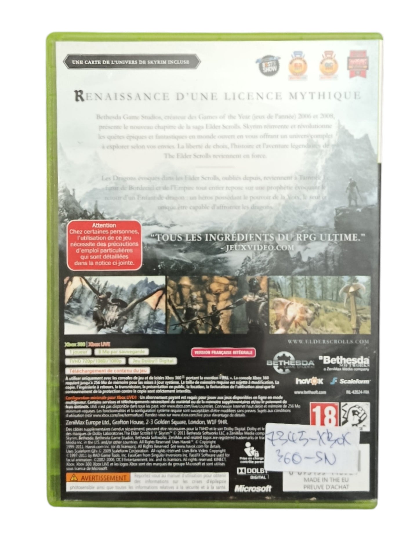 The Elder Scrolls V Skyrim Xbox 360