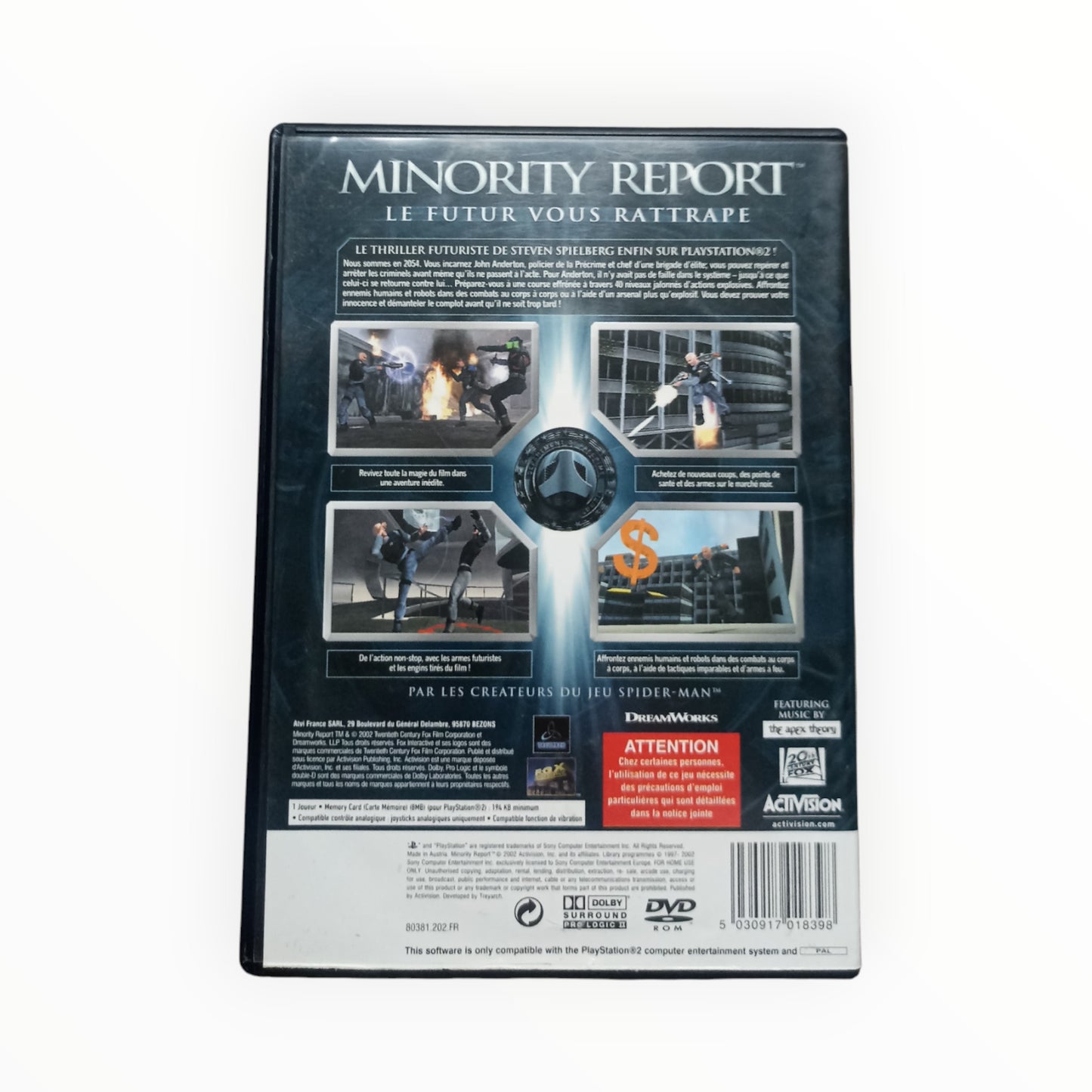 Minority Report playstation 2 (PS2)