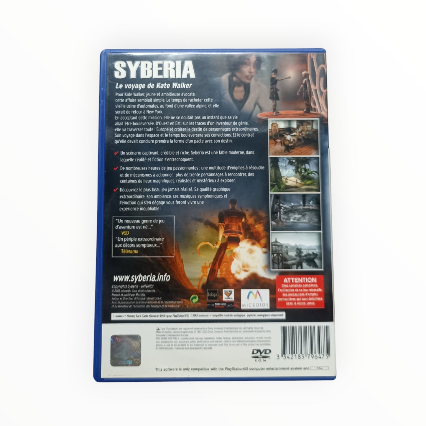 Syberia playstation 2 (PS2)