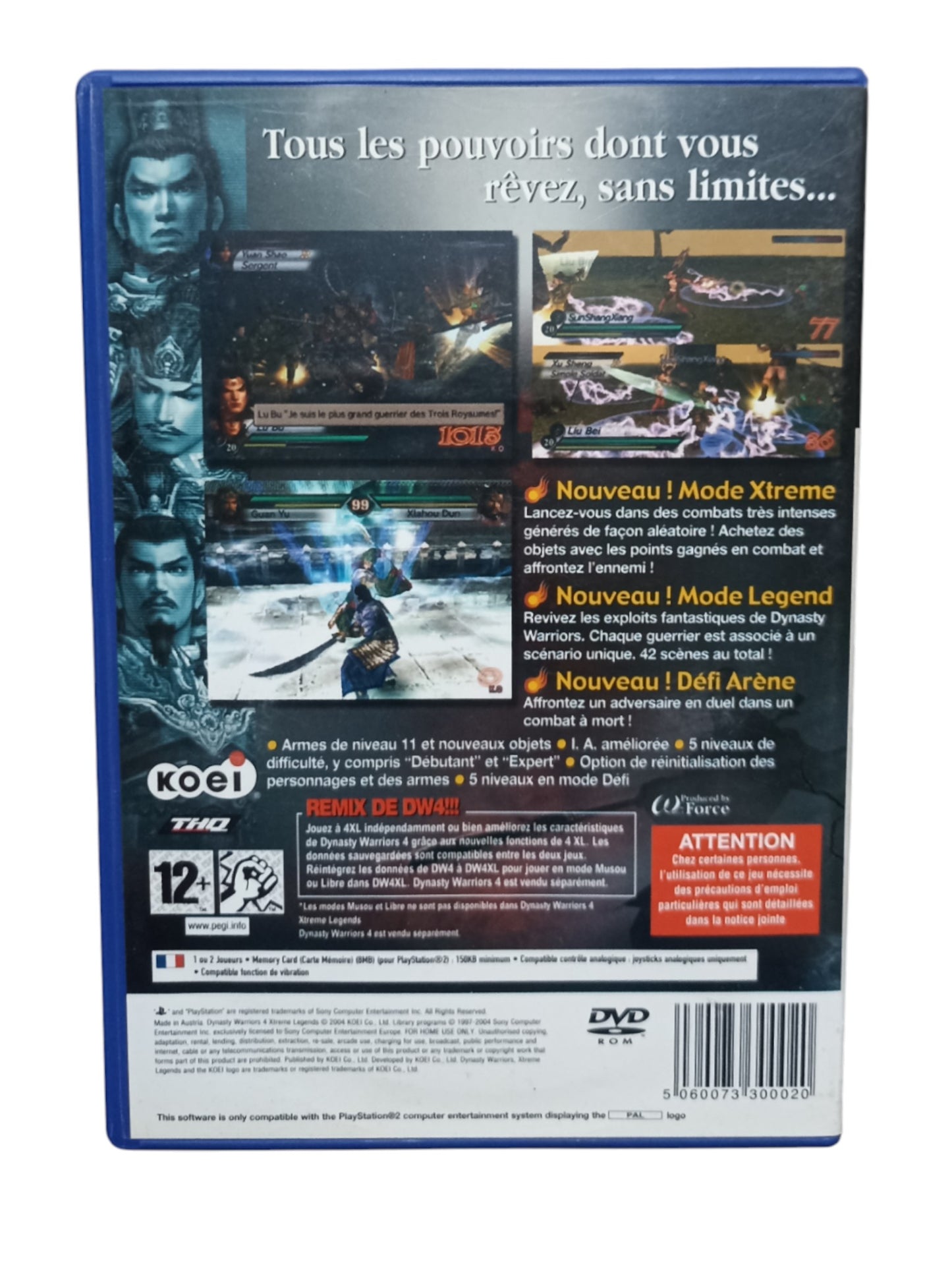 Dynasty Warriors 4 Xtreme Legends playstation 2 (PS2)