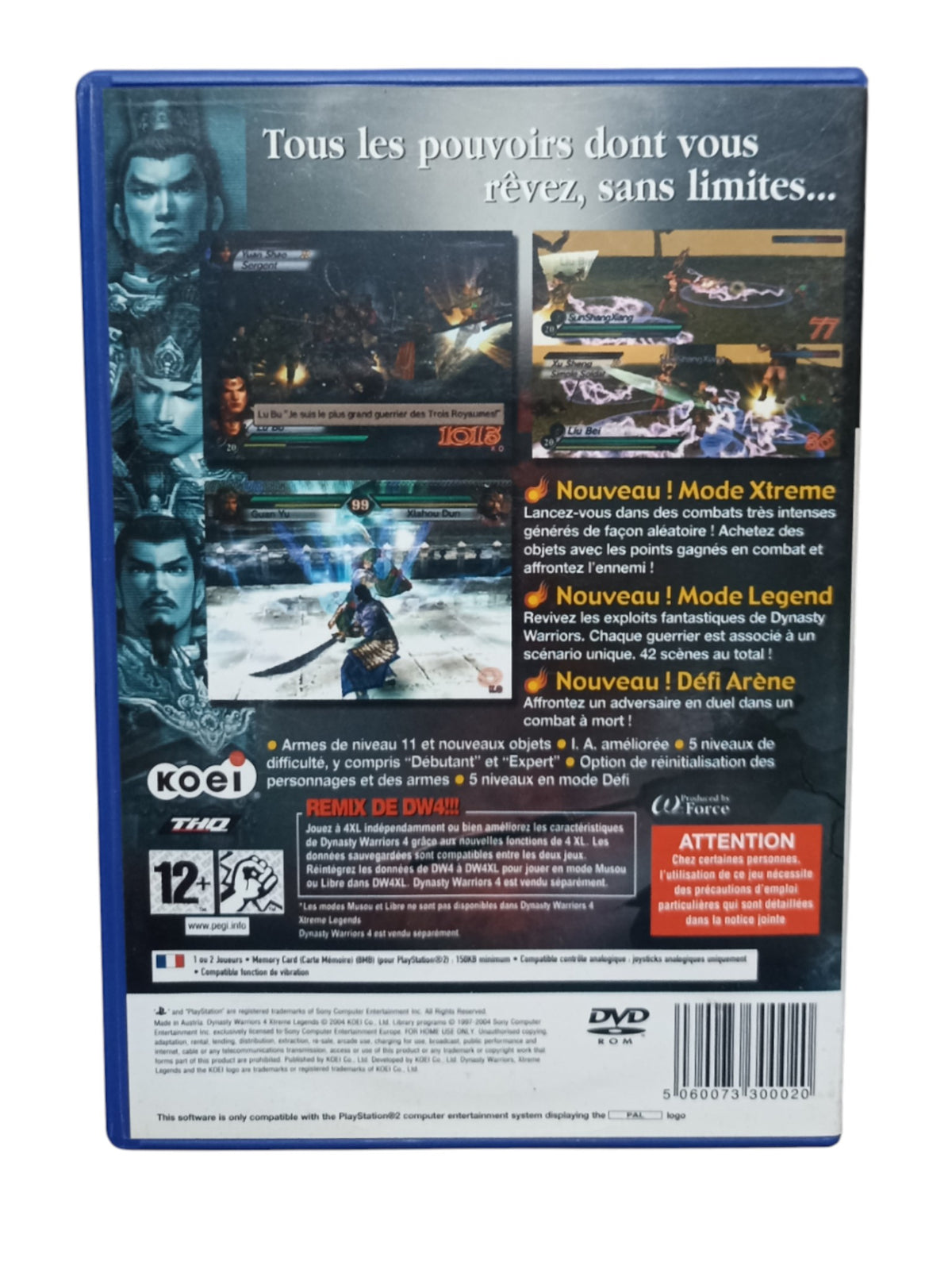Dynasty Warriors 4 Xtreme Legends playstation 2 (PS2)