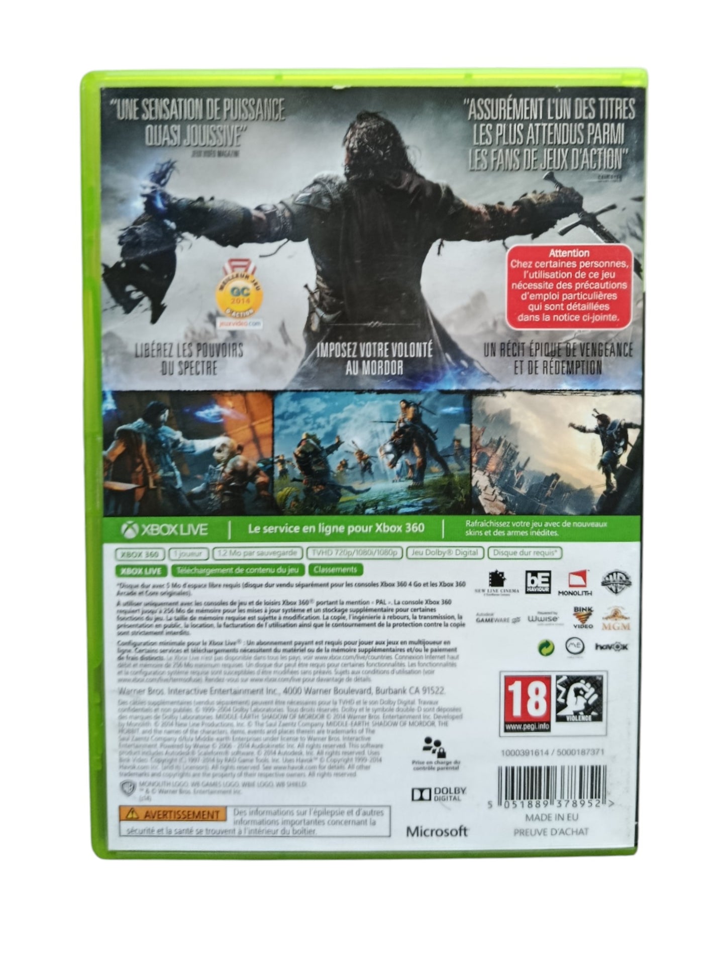 Middle Earth: Shadow of Mordor Xbox 360