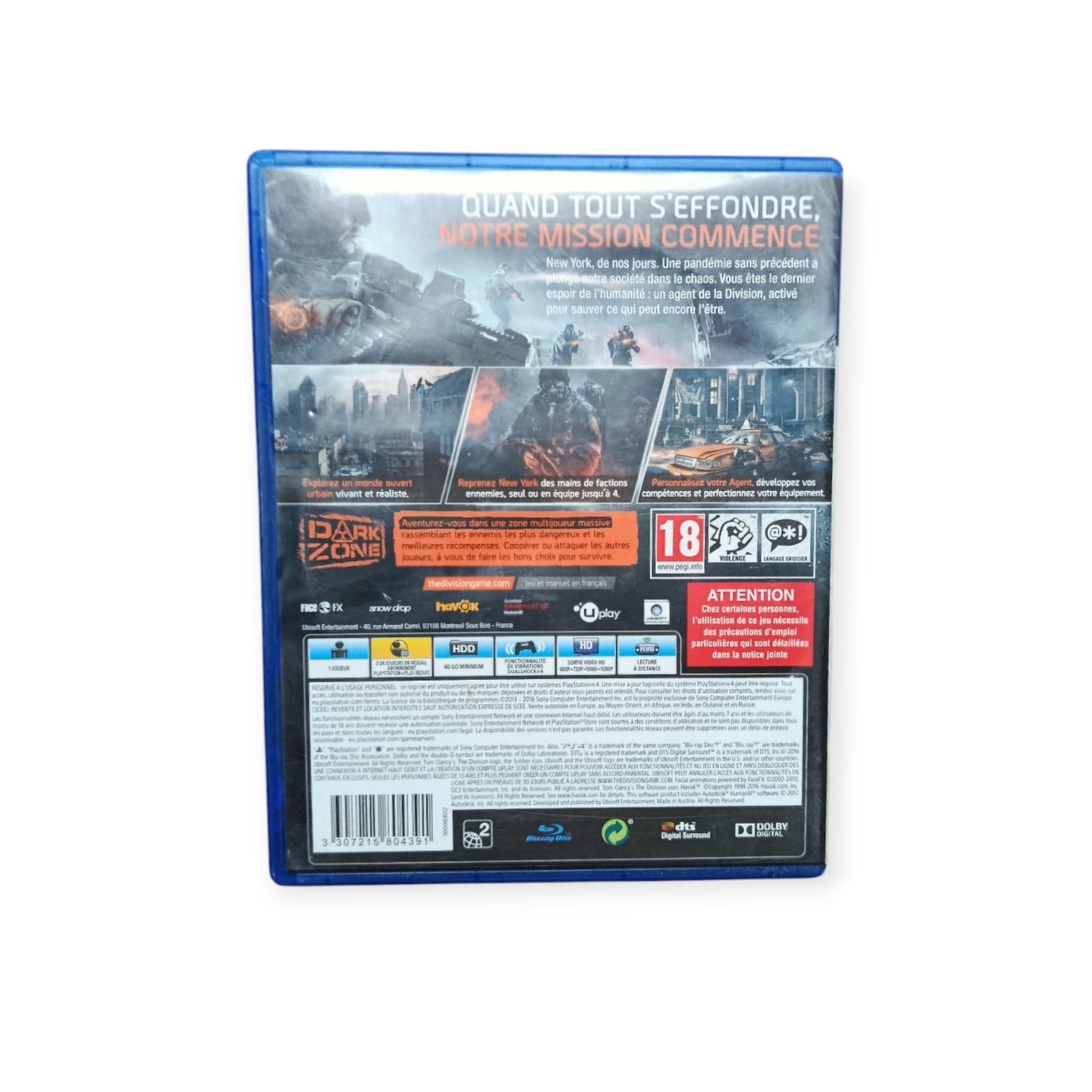 Tom Clancy's The Division playstation 4 (PS4)