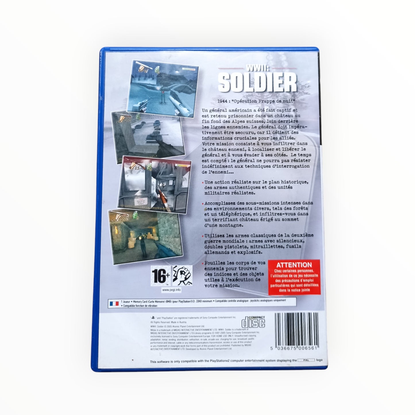 WWII : Soldier playstation 2 (PS2)