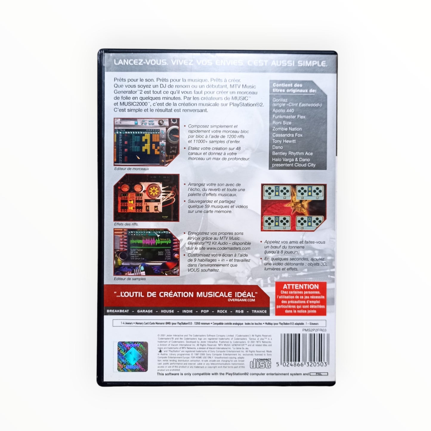 MTV Music Generator 2 playstation 2 (PS2)
