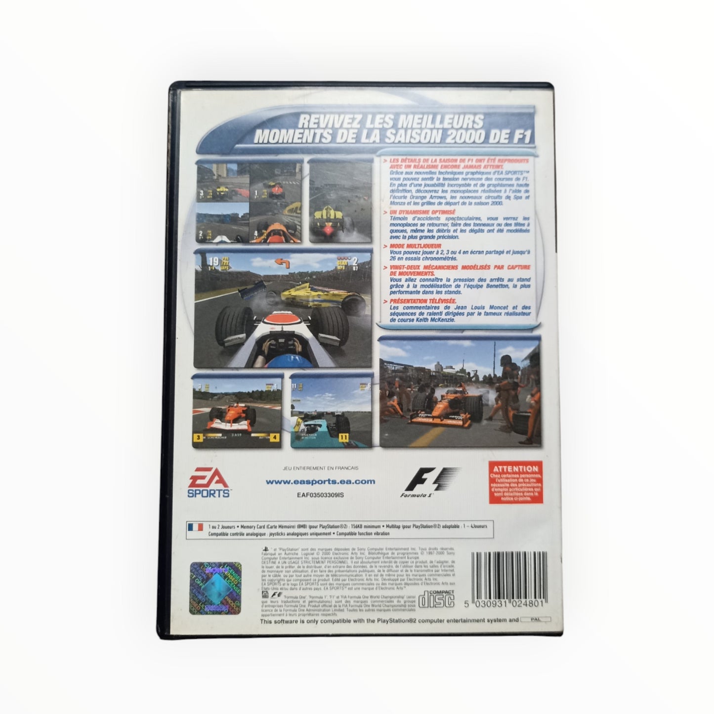 F1 Championship Saison 2000 playstation 2 (PS2)