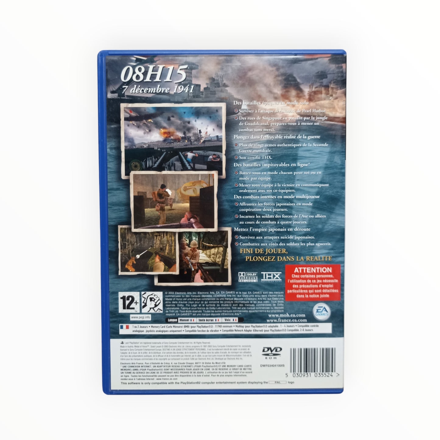 Medal of honor : soleil levant playstation 2 (PS2)