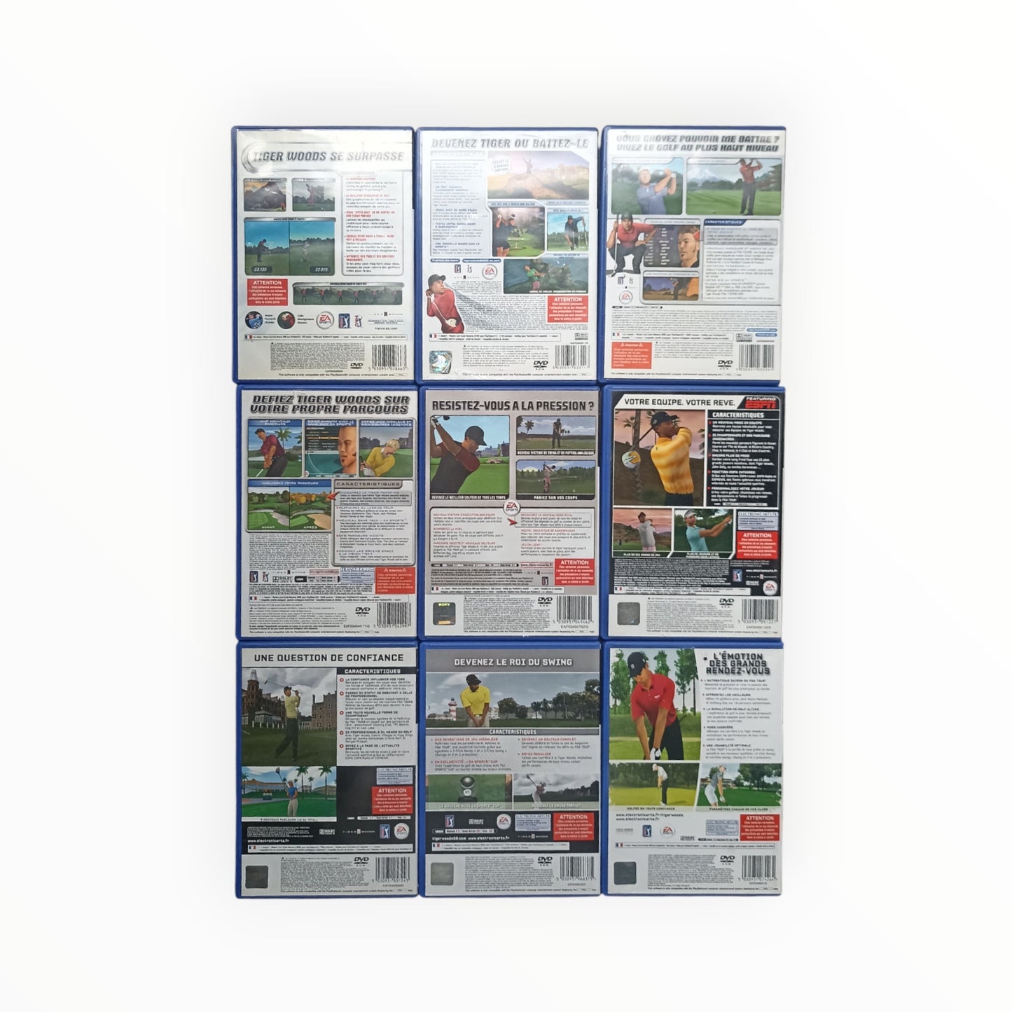 Lot 9 jeux Tiger woods (PS2) playstation 2