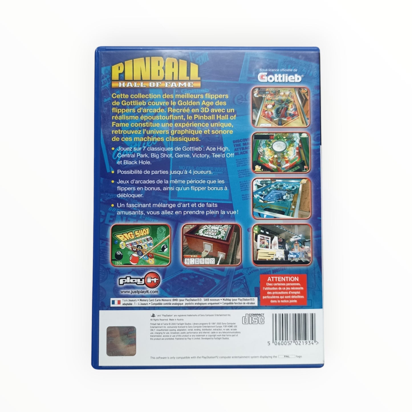 Pinball Hall of Fame playstation 2 (PS2)