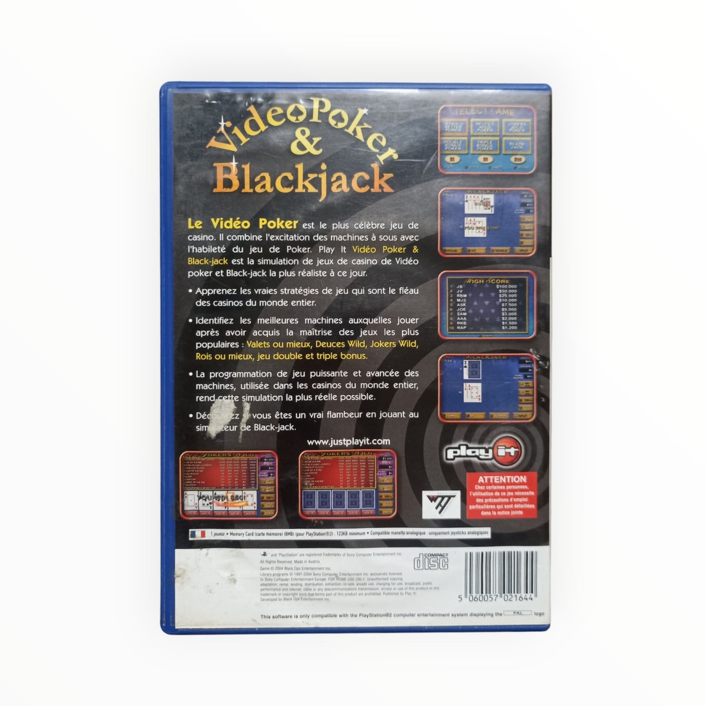 Video Poker & Blackjack playstation 2 (PS2)