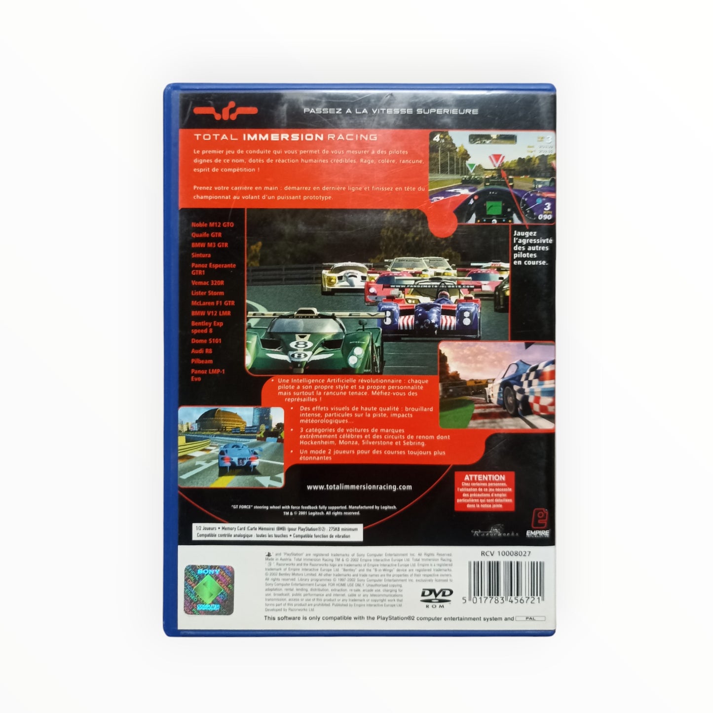 Total Immersion Racing playstation 2 (PS2)