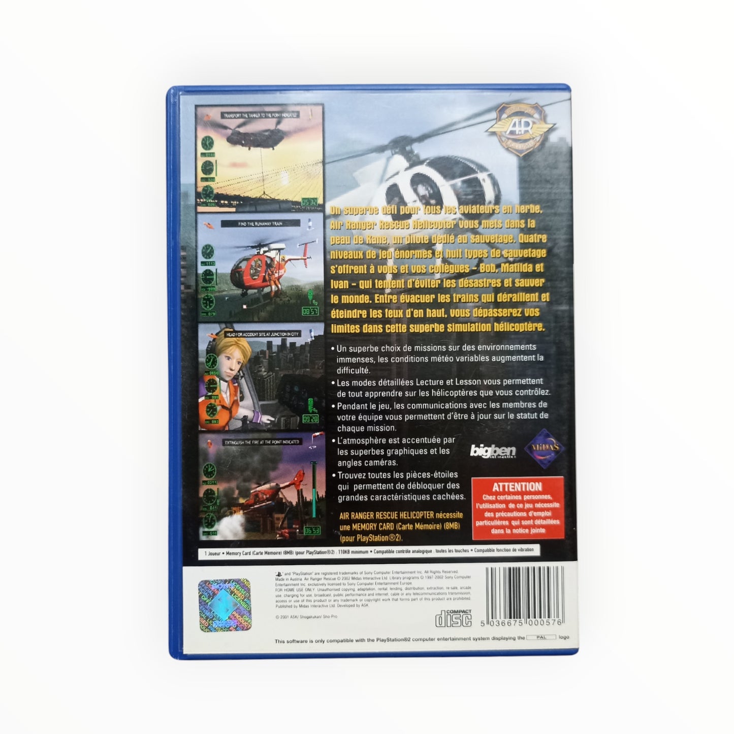 Air Ranger Rescue Helicopter playstation 2 (PS2)